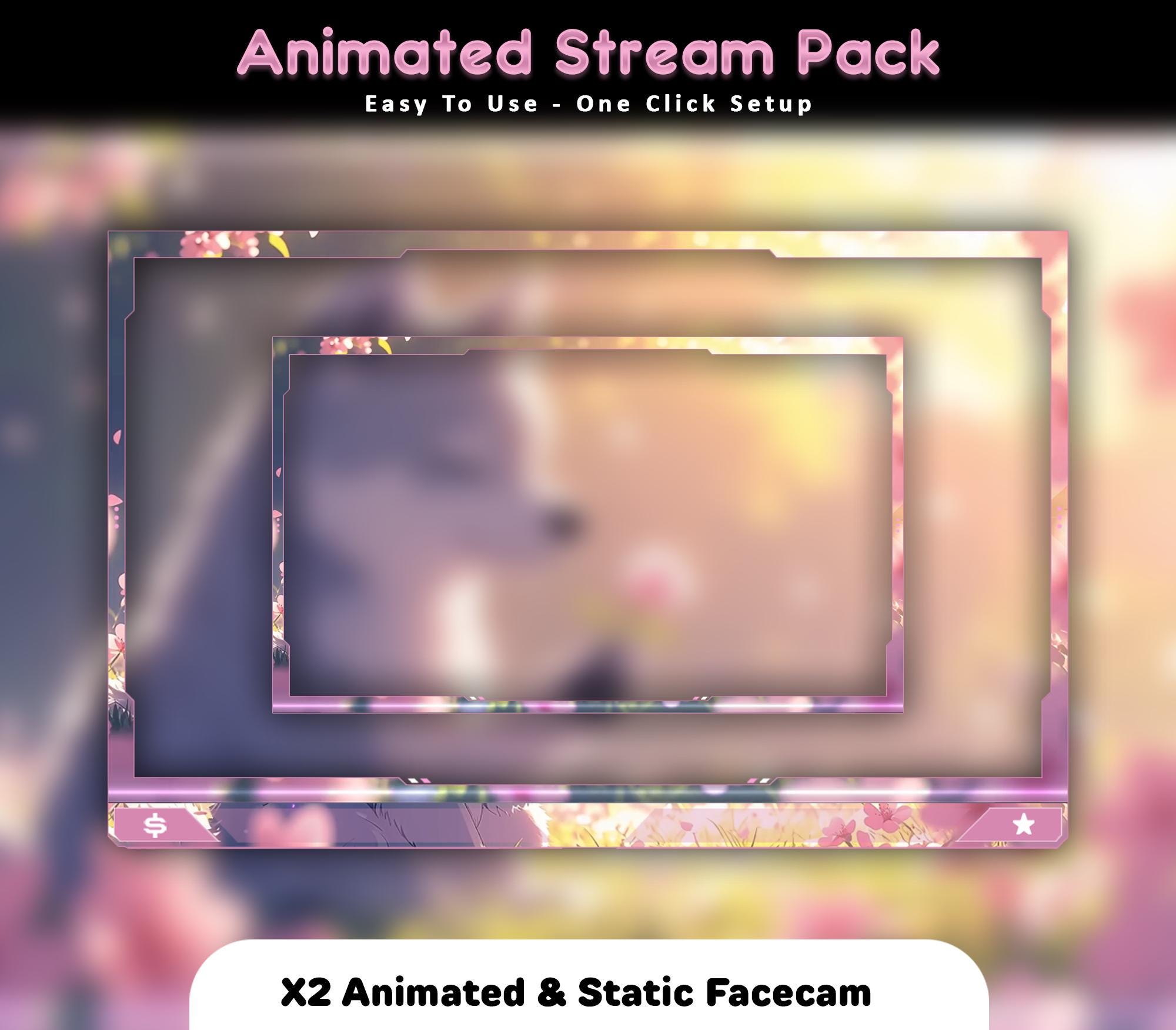 Blossom Wolf Animated Stream Package: For Twitch Overlay, YouTube, Kick — preview photo 4