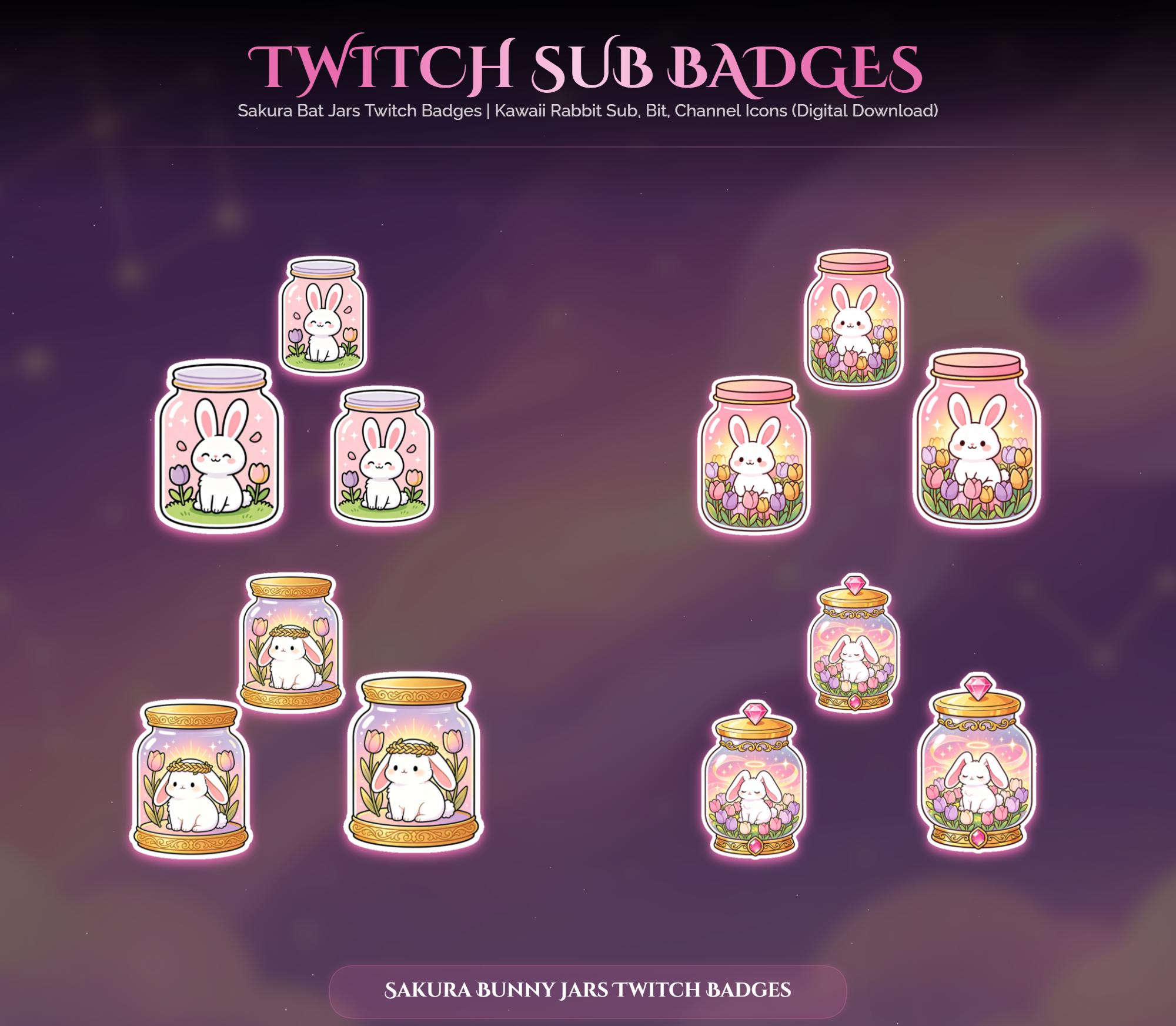 Sakura Bunny Jar Twitch Badges — preview photo 6