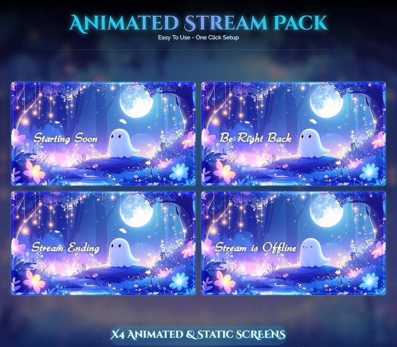 Ghost Stream Layout Ghost Forest Magic Animated Stream Package | Twitch Overlay | Youtube ...