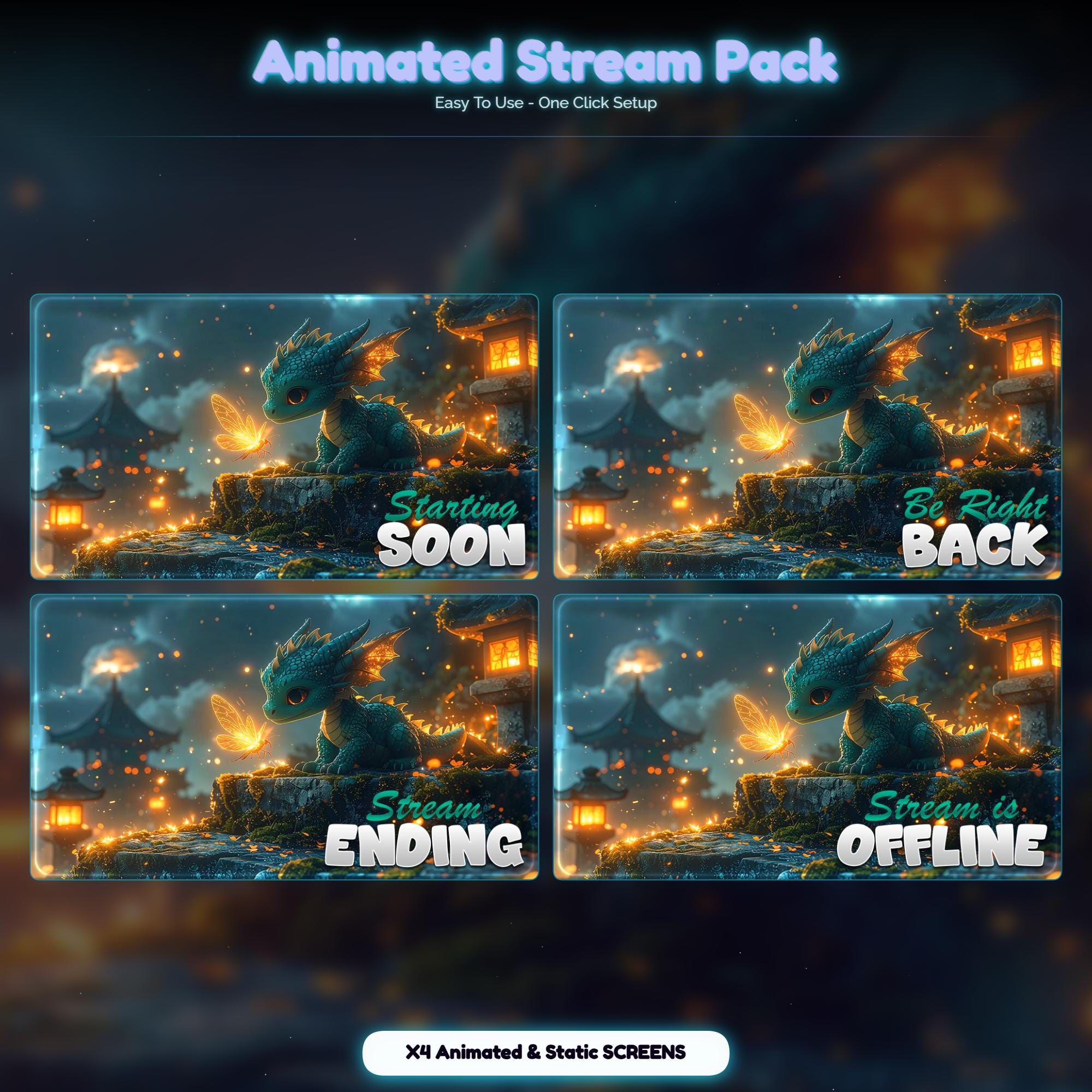 Dragon Magical Animated Stream Package — preview photo 2