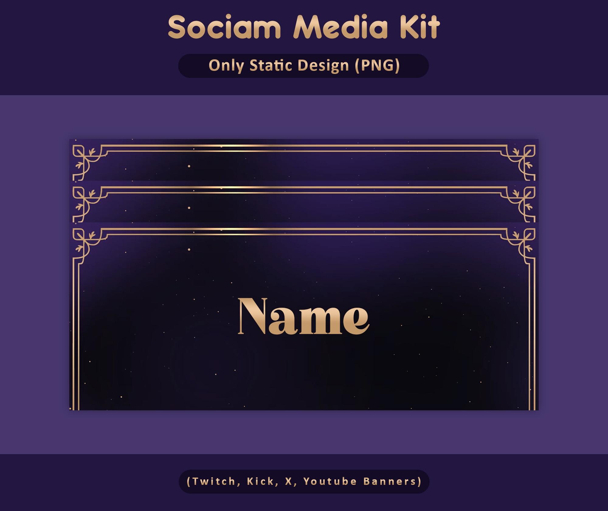Royal Purple Night Animated Stream Package: Twitch Overlay, YouTube, Kick — preview photo 8