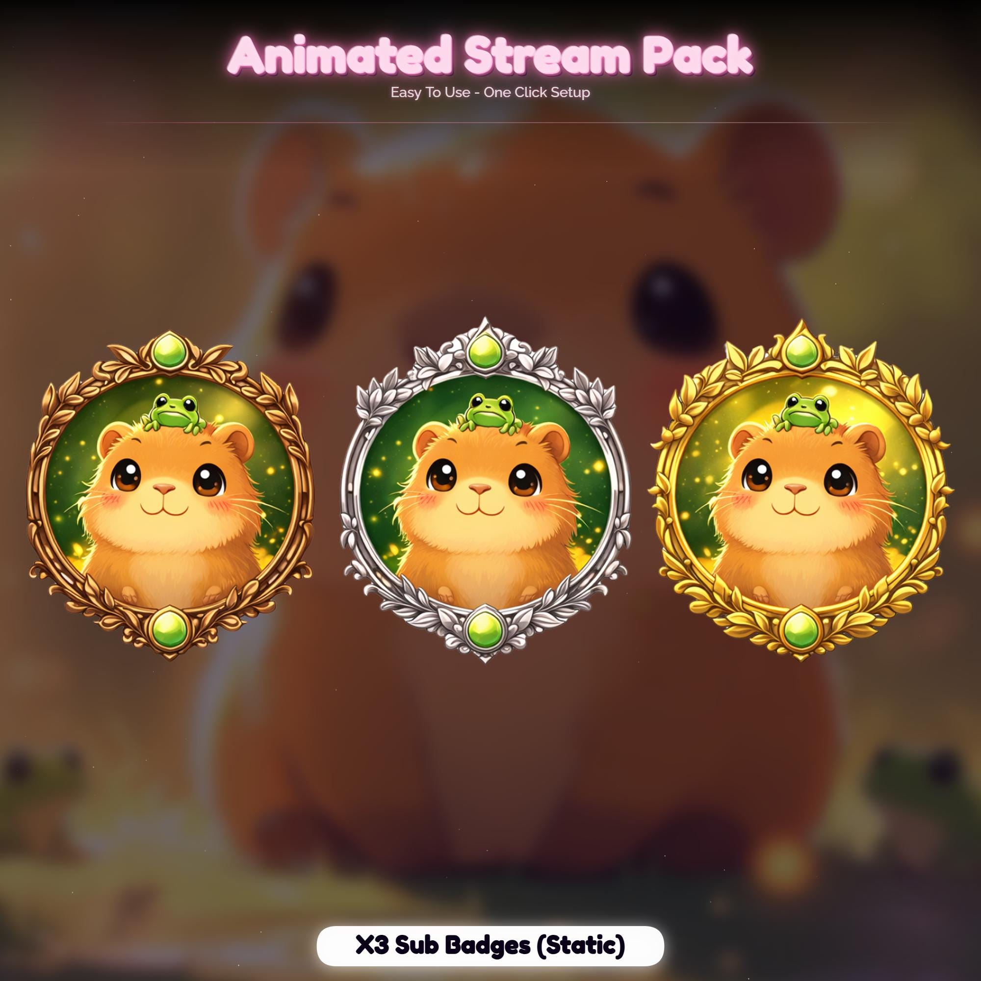 Capybara Forest Animated Stream Package : Twitch Overlay, YouTube, Kick — preview photo 9