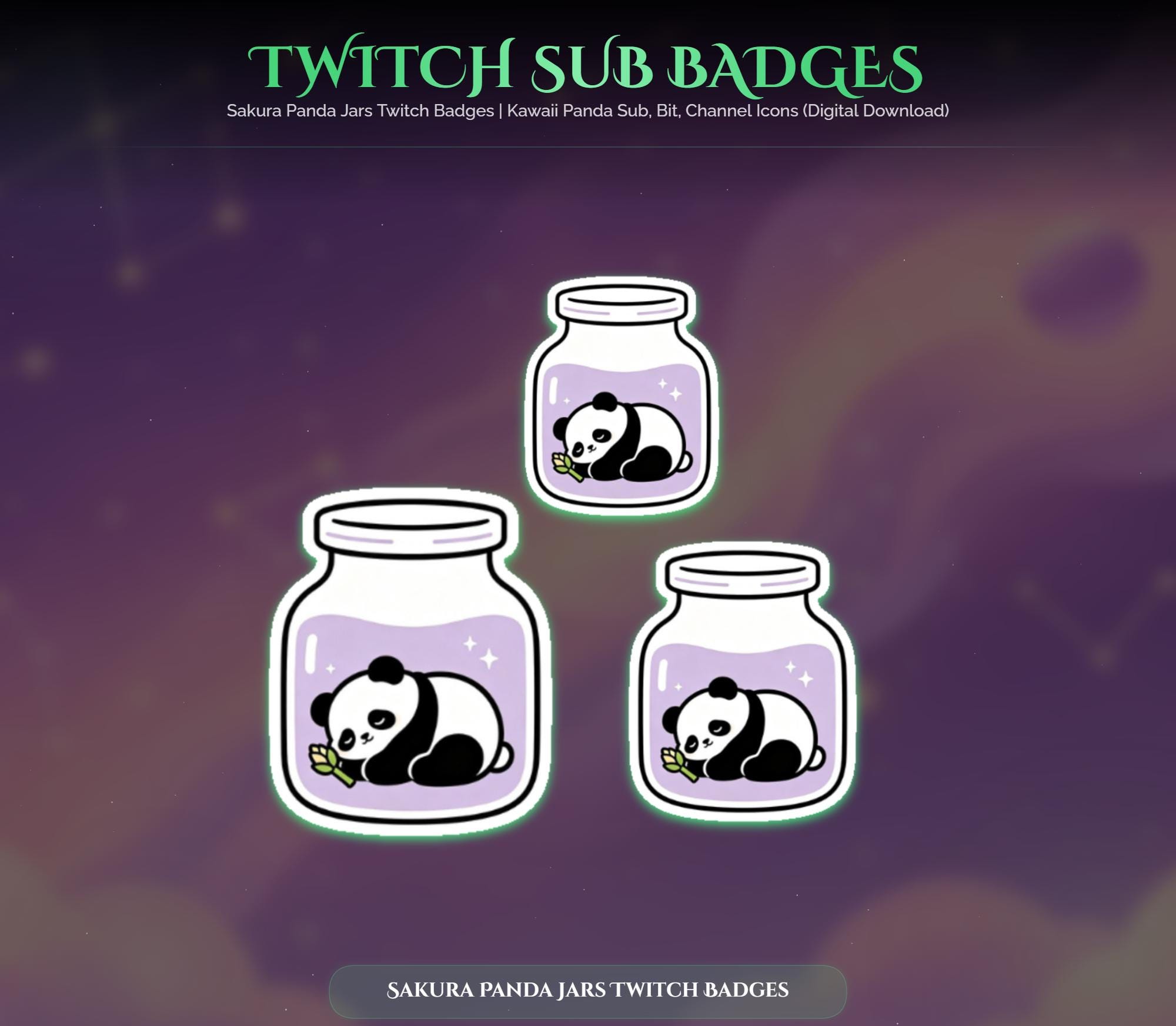 Sakura Panda Jars Twitch Badges — preview photo 3