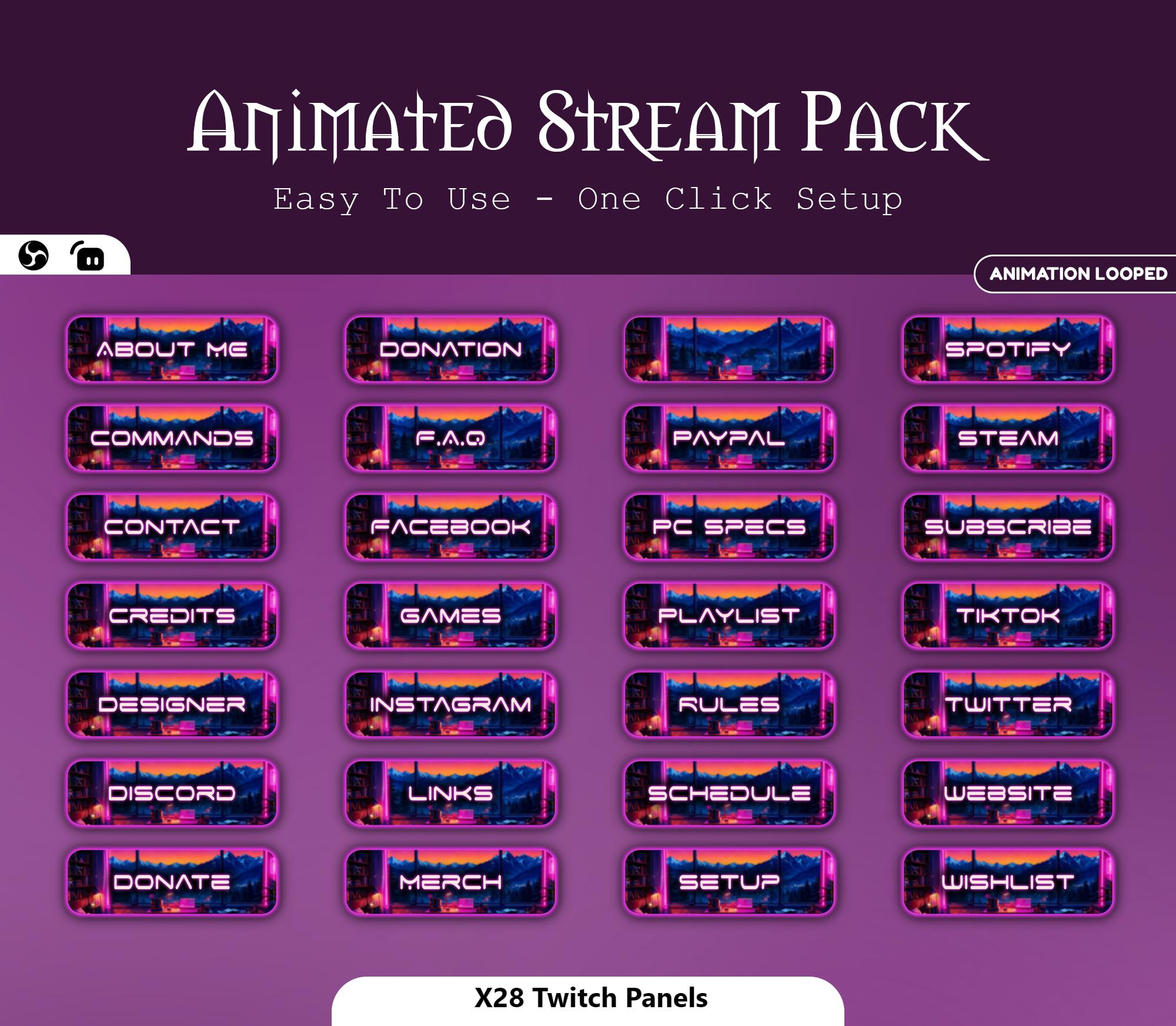 Animated Neon Bedroom Stream Package — preview photo 4