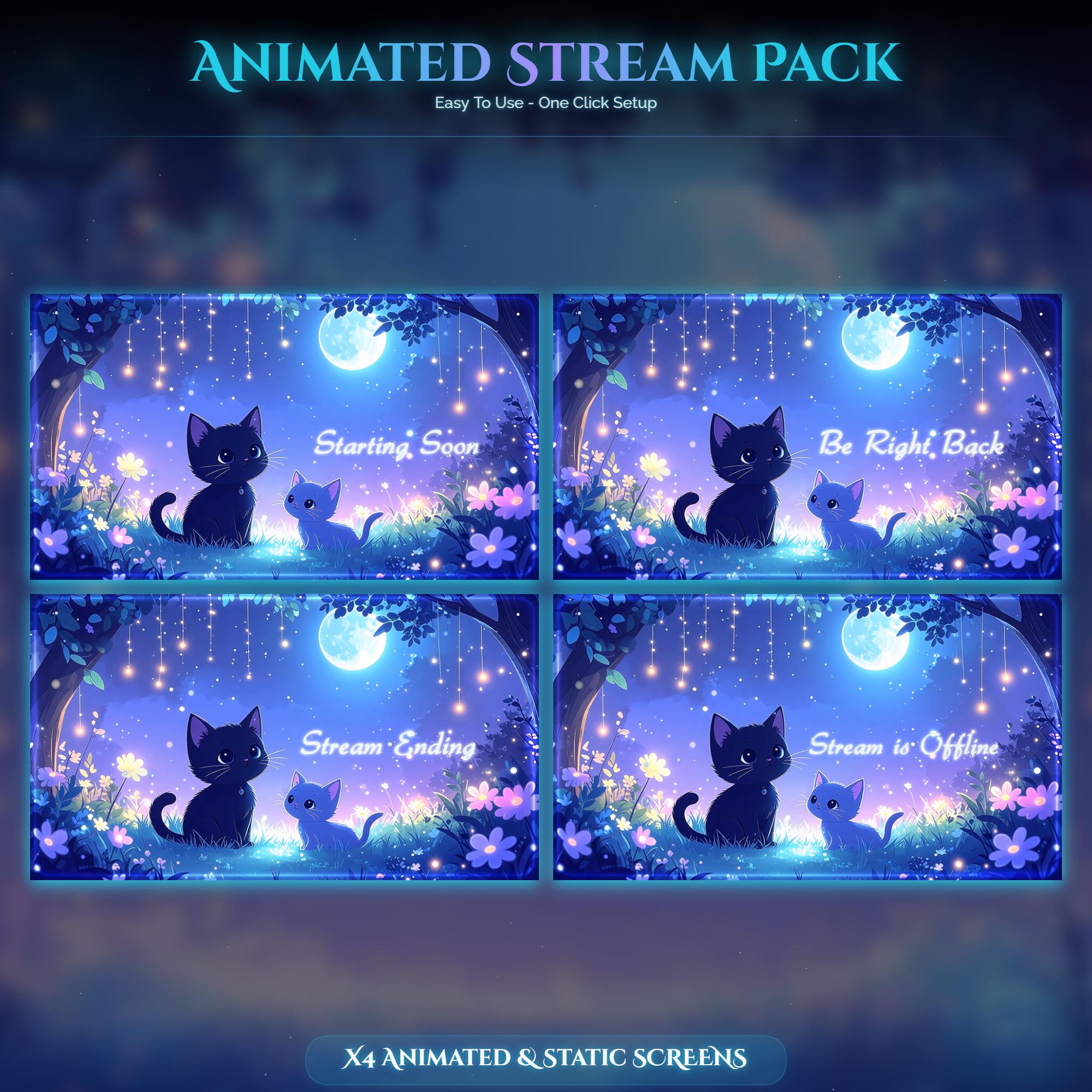 Cat Forest Animated Stream Package — preview photo 2
