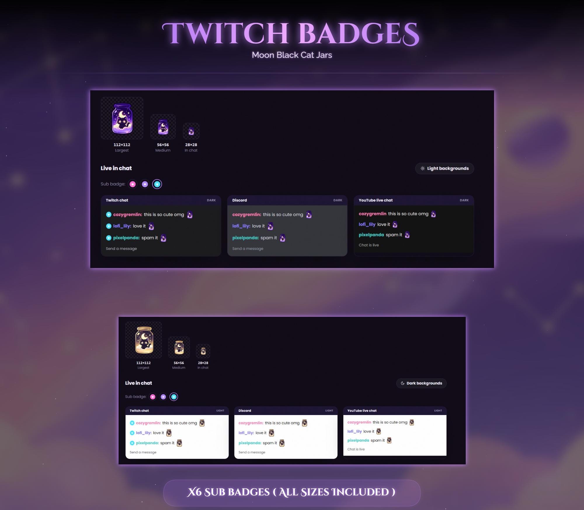 Black Cat Jars Twitch Badges — preview photo 3