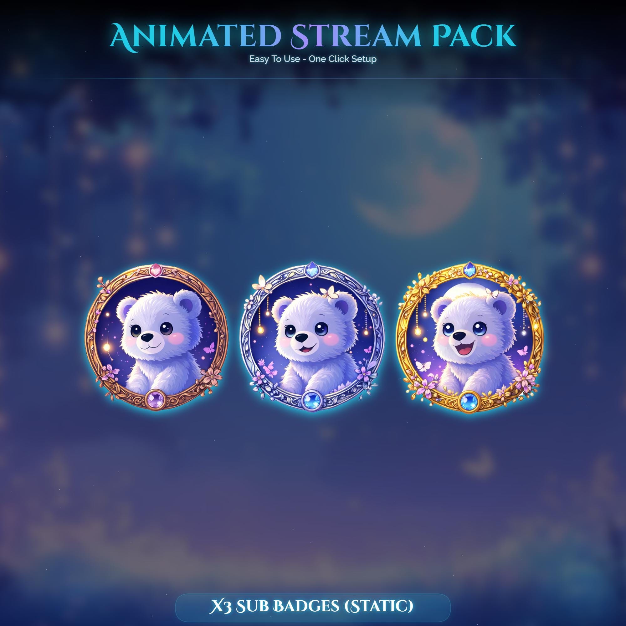 Starry Forest Bear Overlay Animated Stream Package: Twitch Overlay, YouTube, Kick — preview photo 10