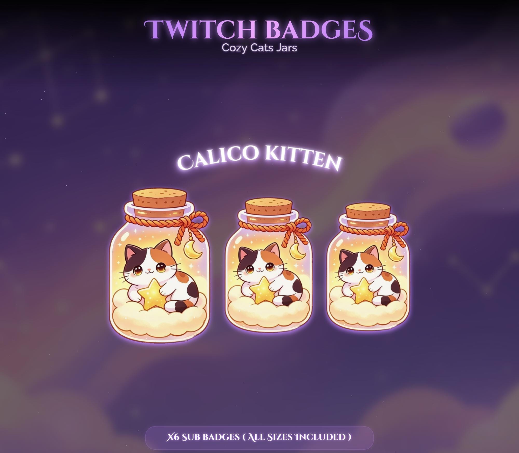 Cozy Cats Jars Twitch Sub Badges — preview photo 9
