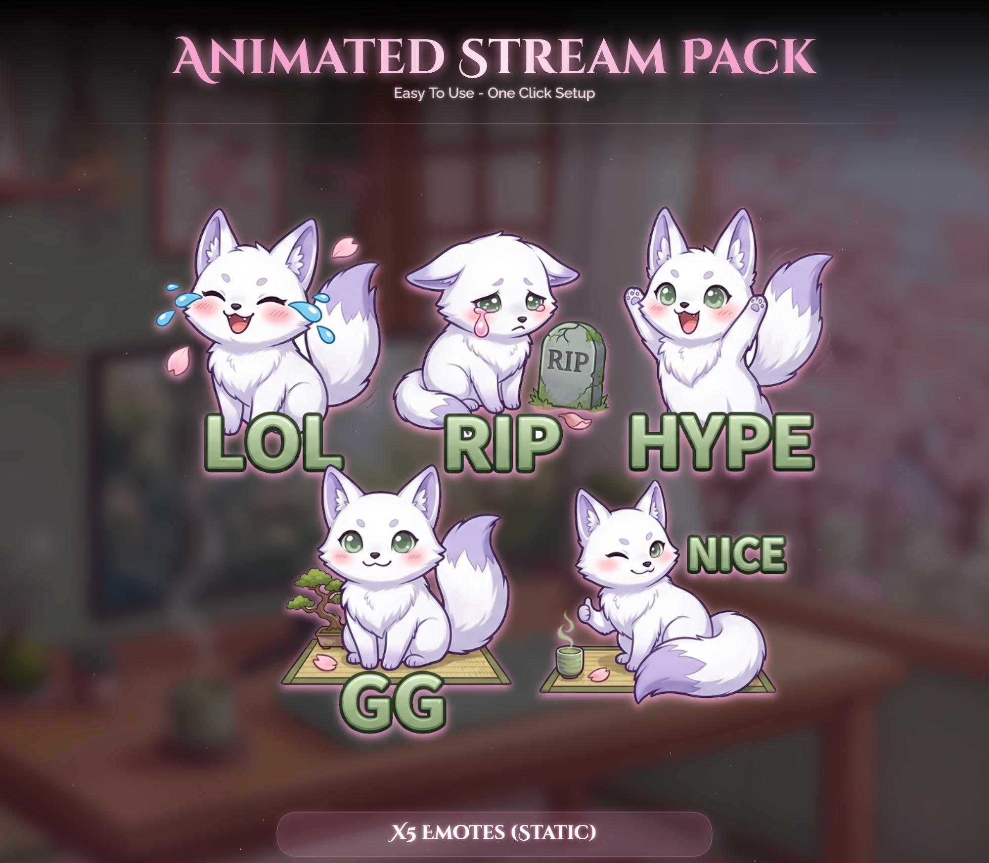 Sakura Fox Setup Animated Stream Package: For Twitch Overlay, YouTube, Kick — preview photo 8