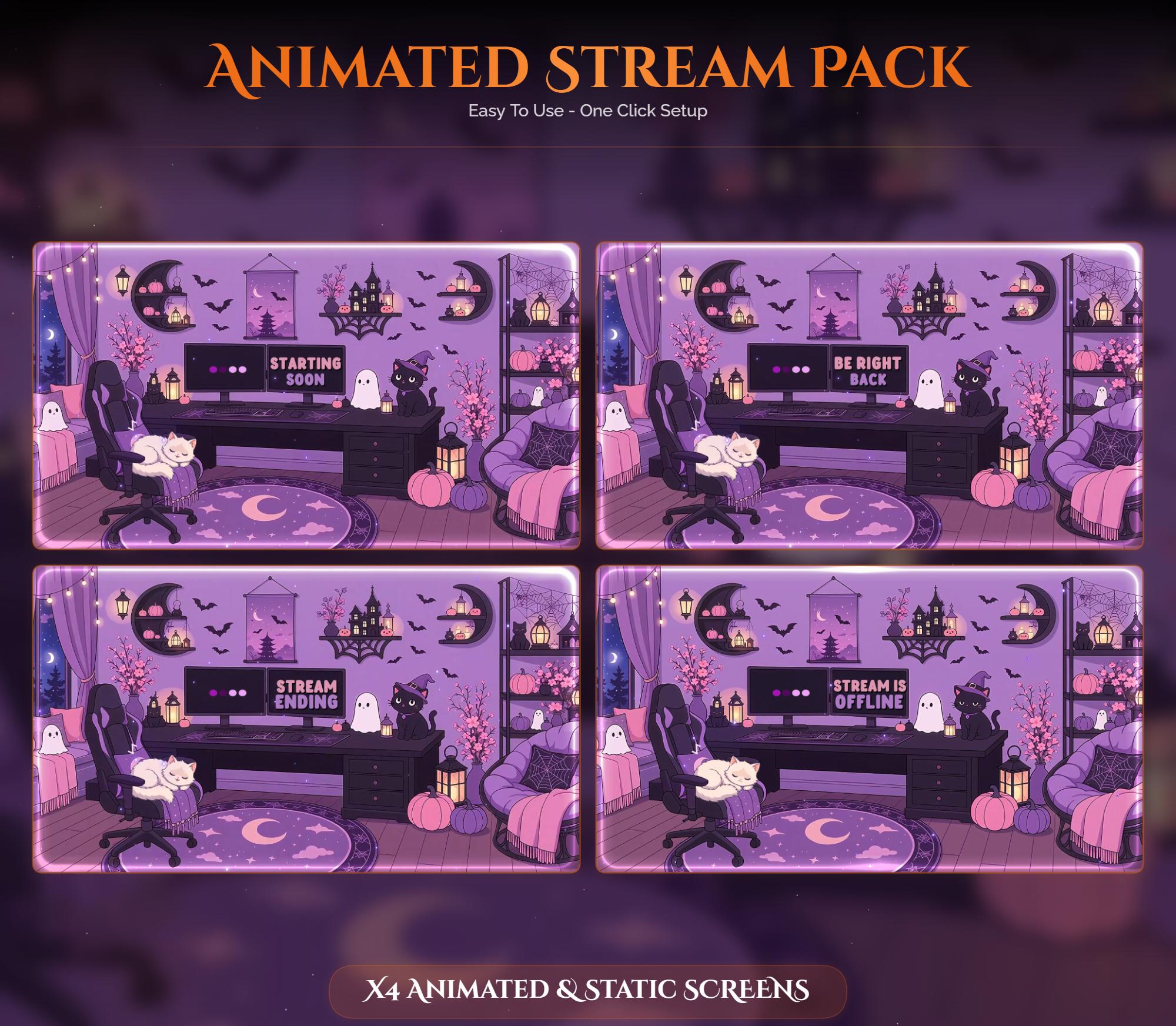 Animated Halloween Twitch Overlay Pack — preview photo 2