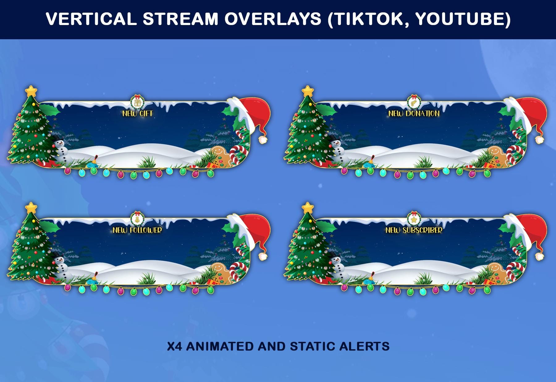 Christmas Animated TikTok Stream Overlay Package (Digital Download) — preview photo 9