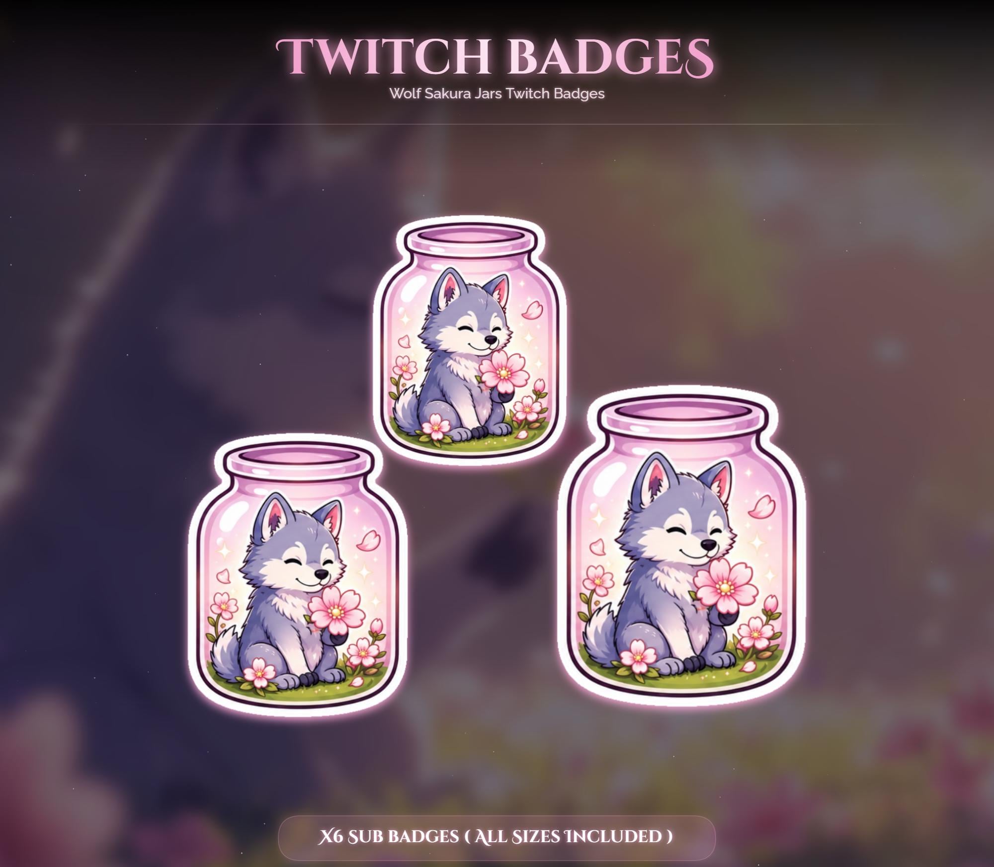 Sakura Wolf Jars Twitch Badges — preview photo 8