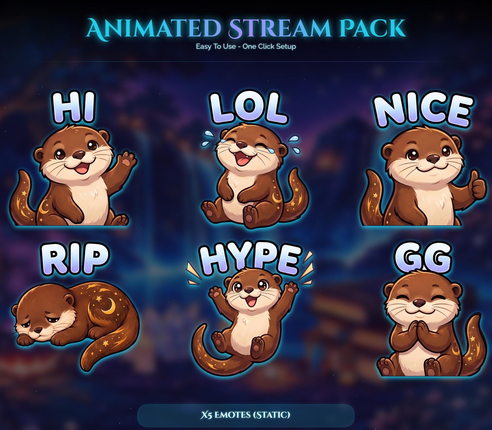 Animated Stream Pack: Spooky Raven Otter Forest Magic Overlays (Digital Download) — preview photo 6