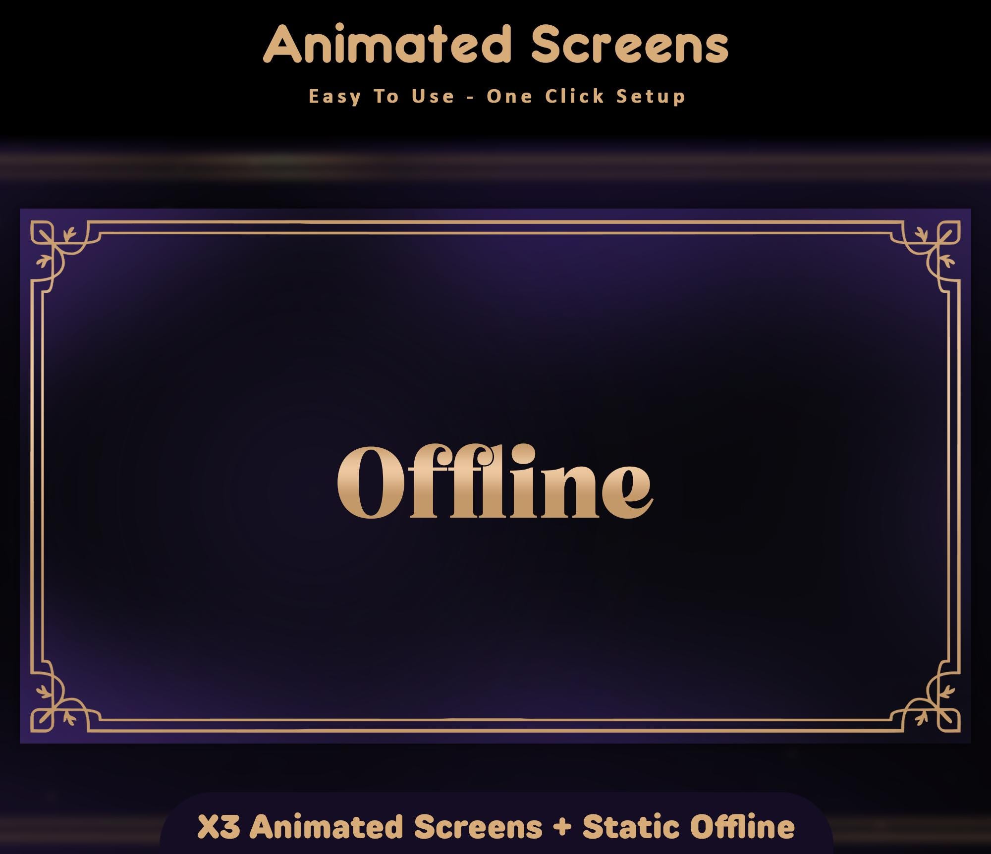 Royal Purple Night Animated Screens: For Twitch Overlay, YouTube, Kick — preview photo 6