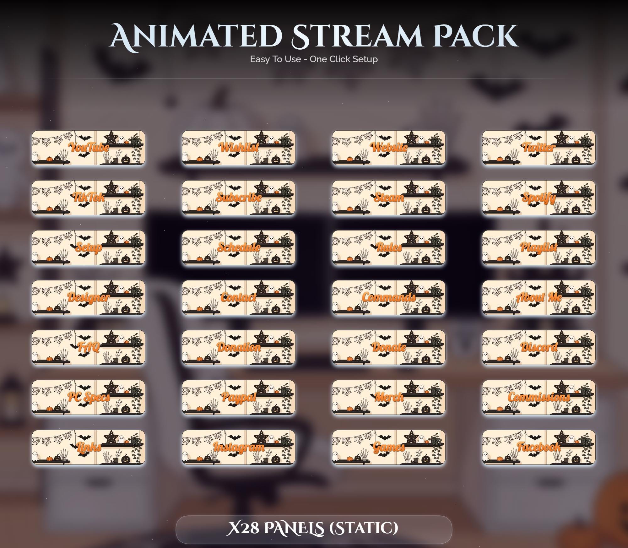 Animated Halloween Twitch Overlay Pack — preview photo 4