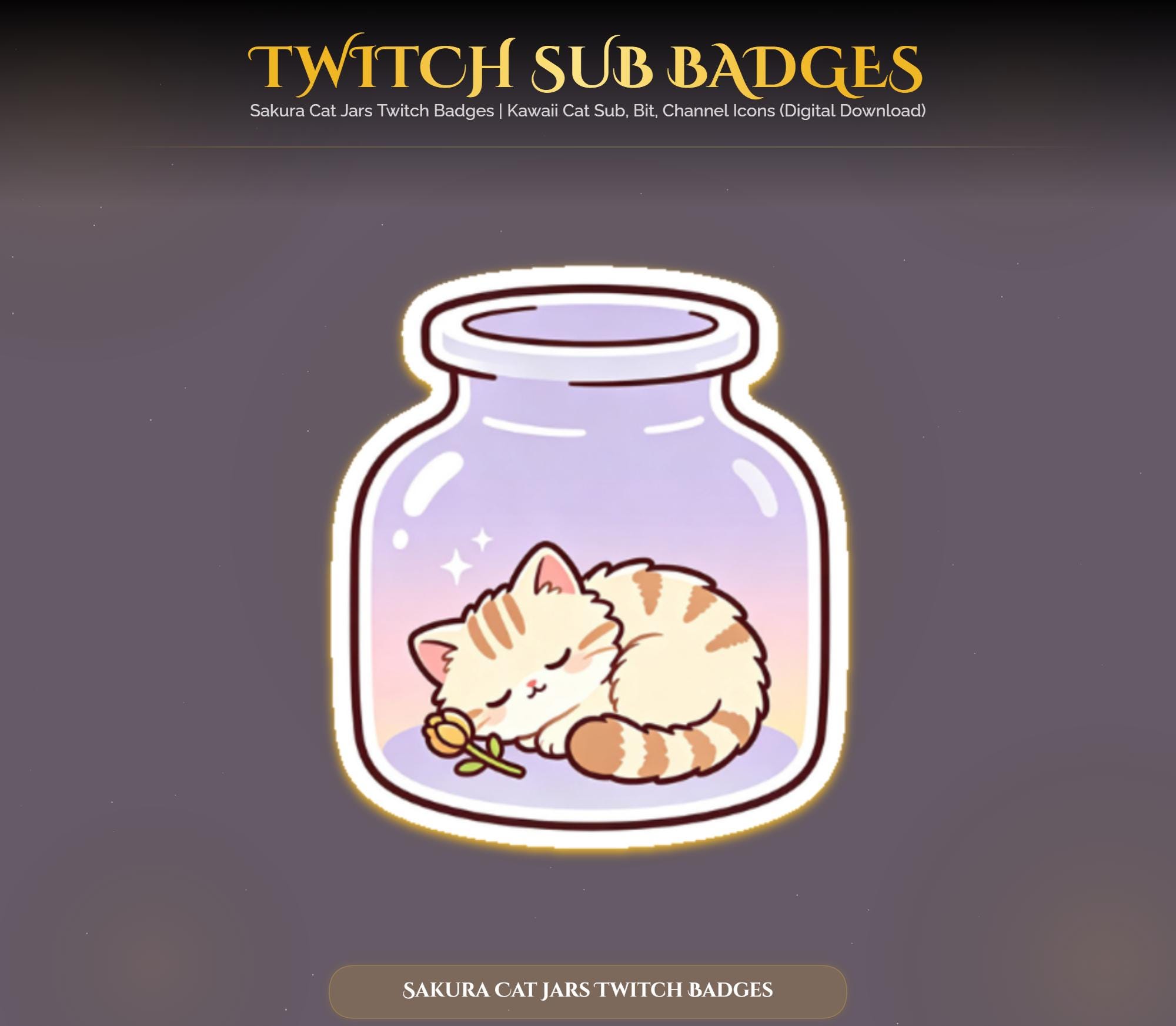 Sakura Cat Jars Twitch Badges — preview photo 5