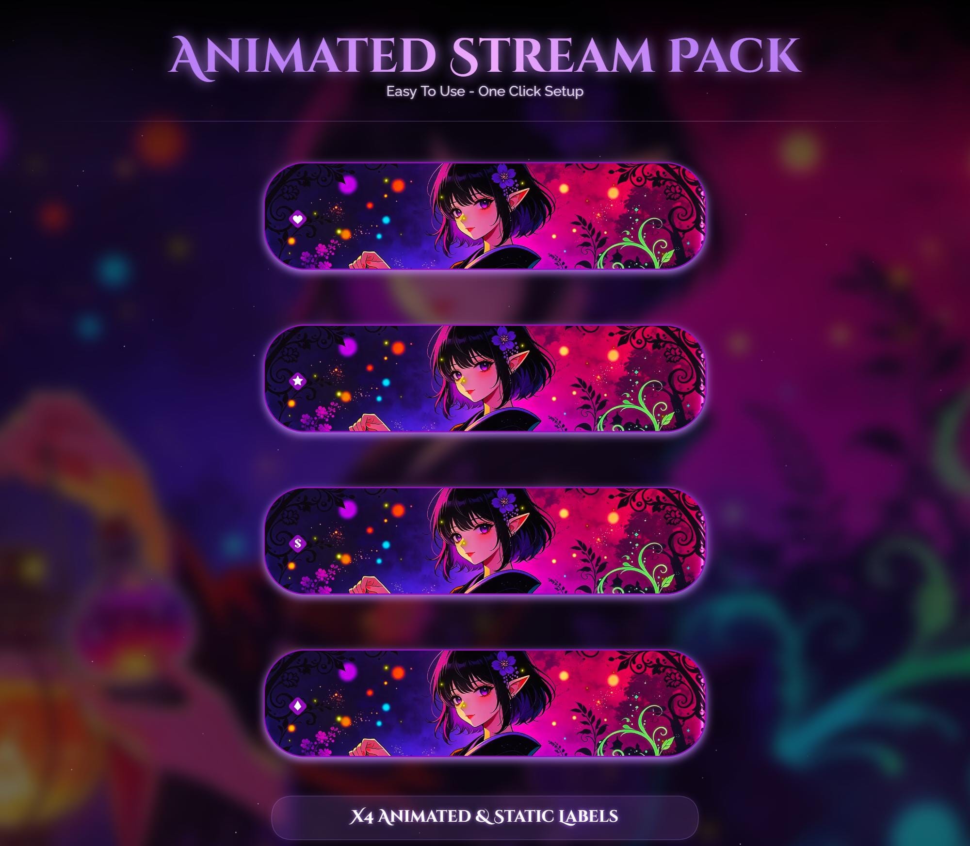 Witcher Sakura Animated Stream Package — preview photo 7