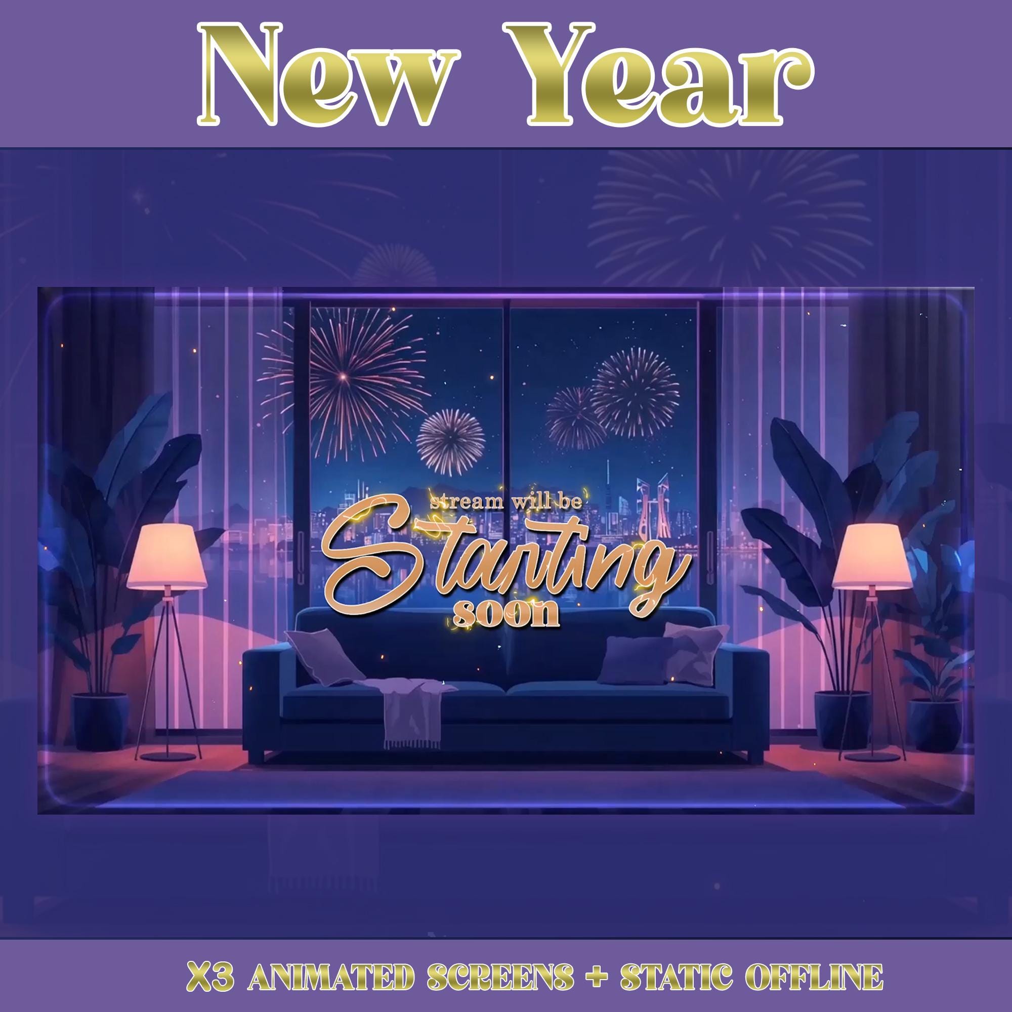 Festival Animated Stream Package : Twitch Overlay, YouTube, Kick, Purple Overlays — preview photo 10