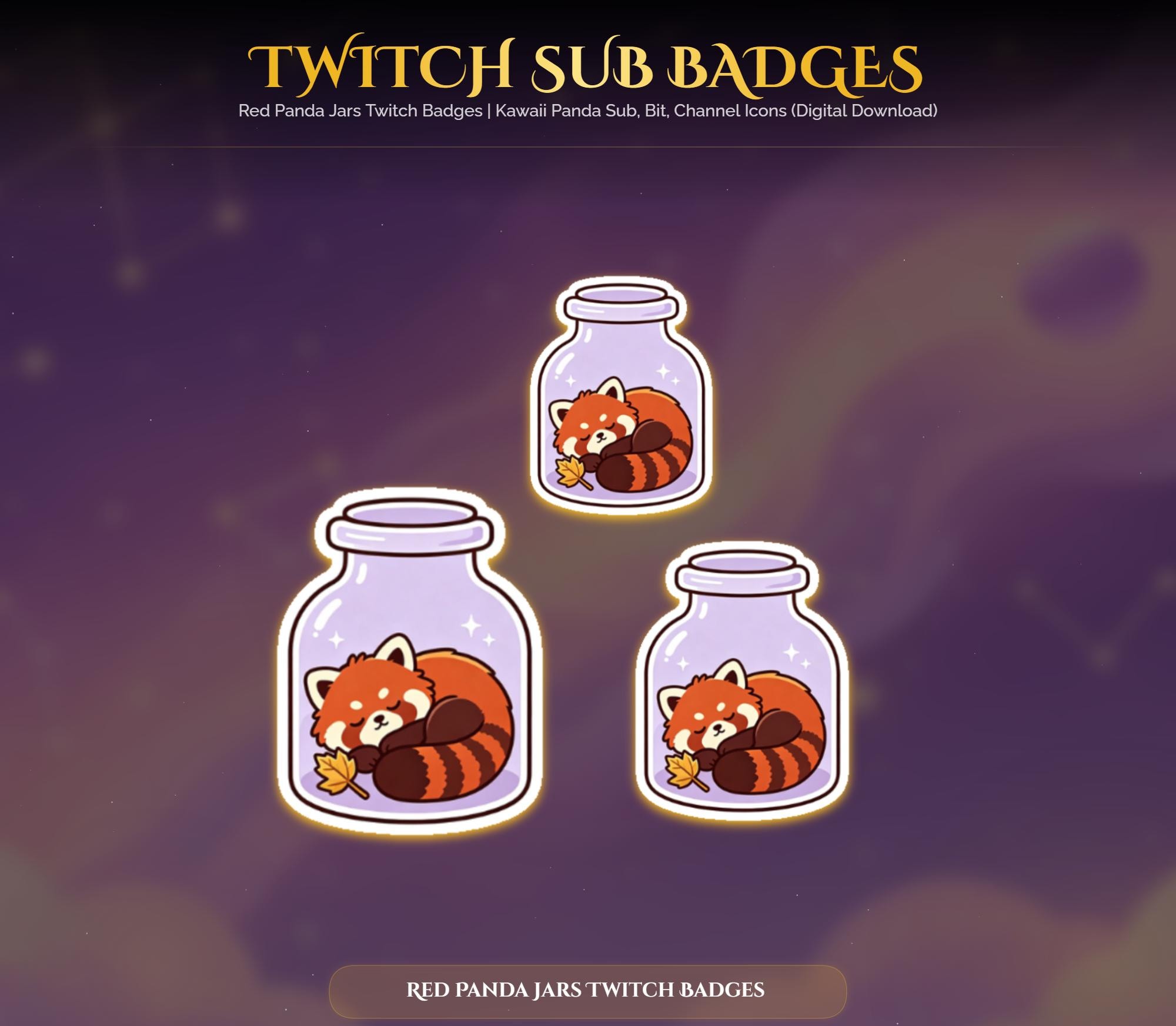 Red Panda Jars Twitch Badges — preview photo 3