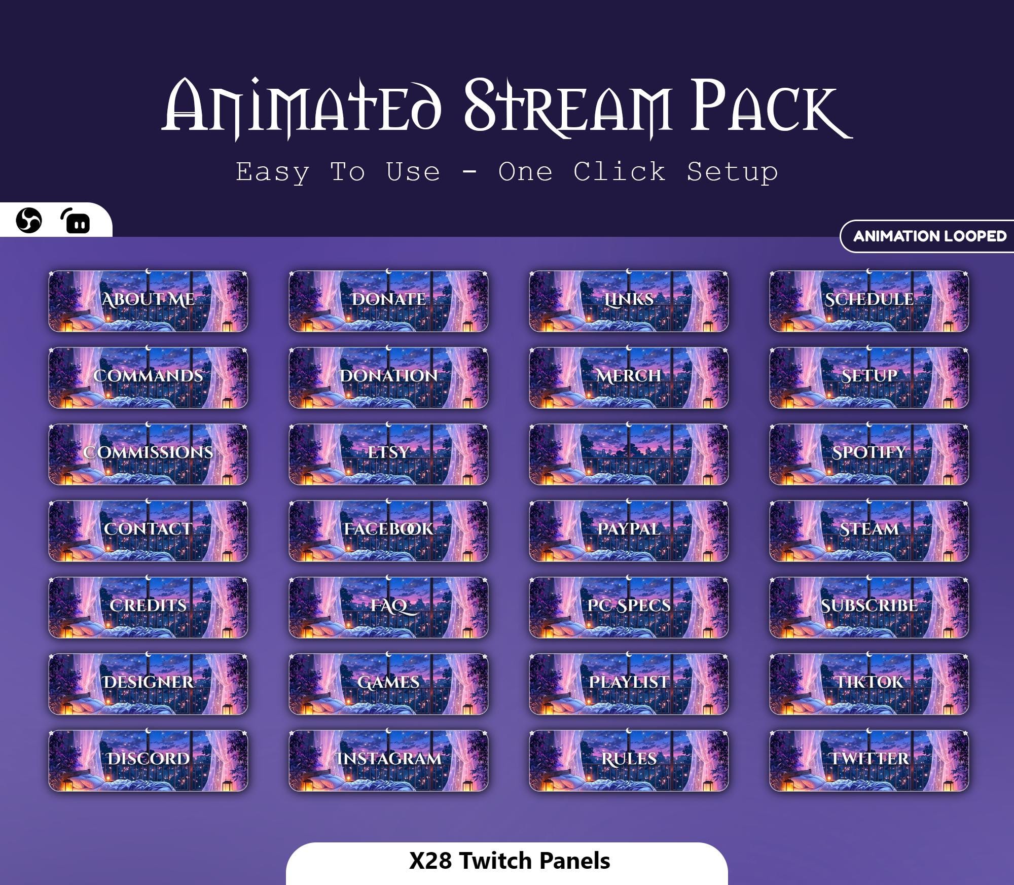 Starry Night Moon Animated Overlay — preview photo 4