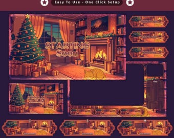 Midnight Cozy Cat Orange Animated Stream Package: Twitch Overlay, YouTube, Kick, Cats Overlays