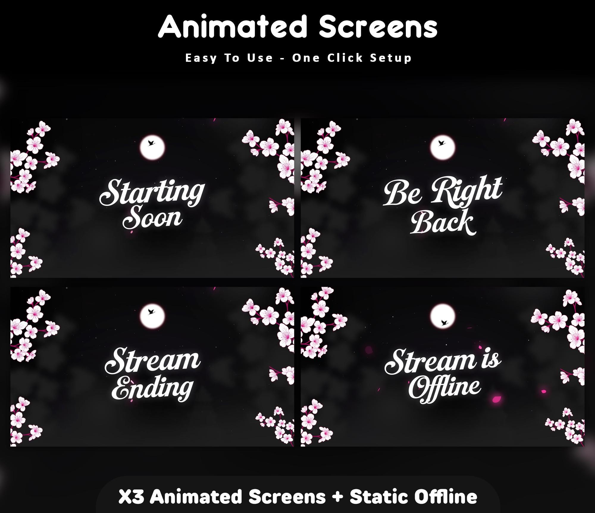 Cherry Blossom Twitch Screens