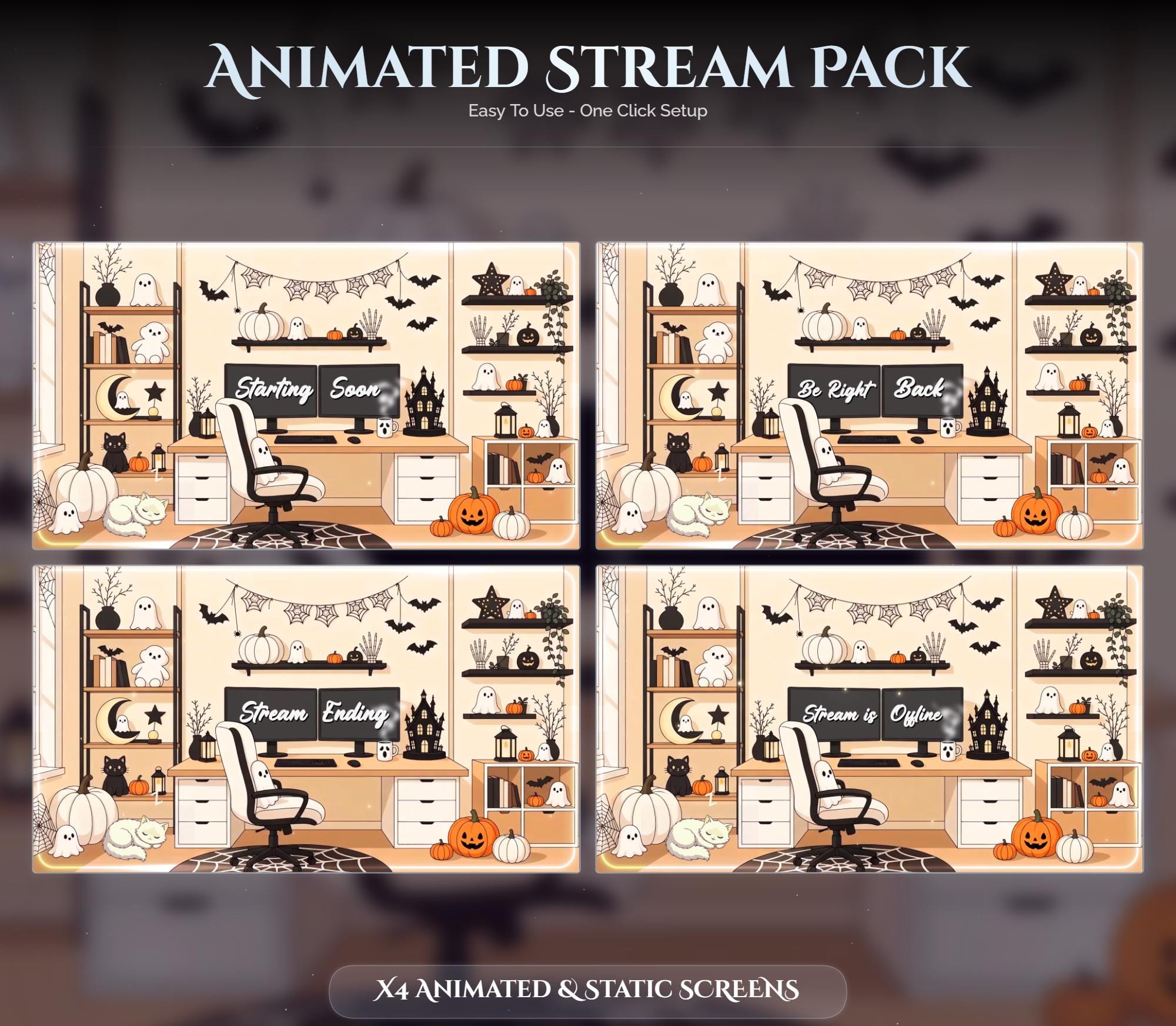 Animated Halloween Twitch Overlay Pack — preview photo 2