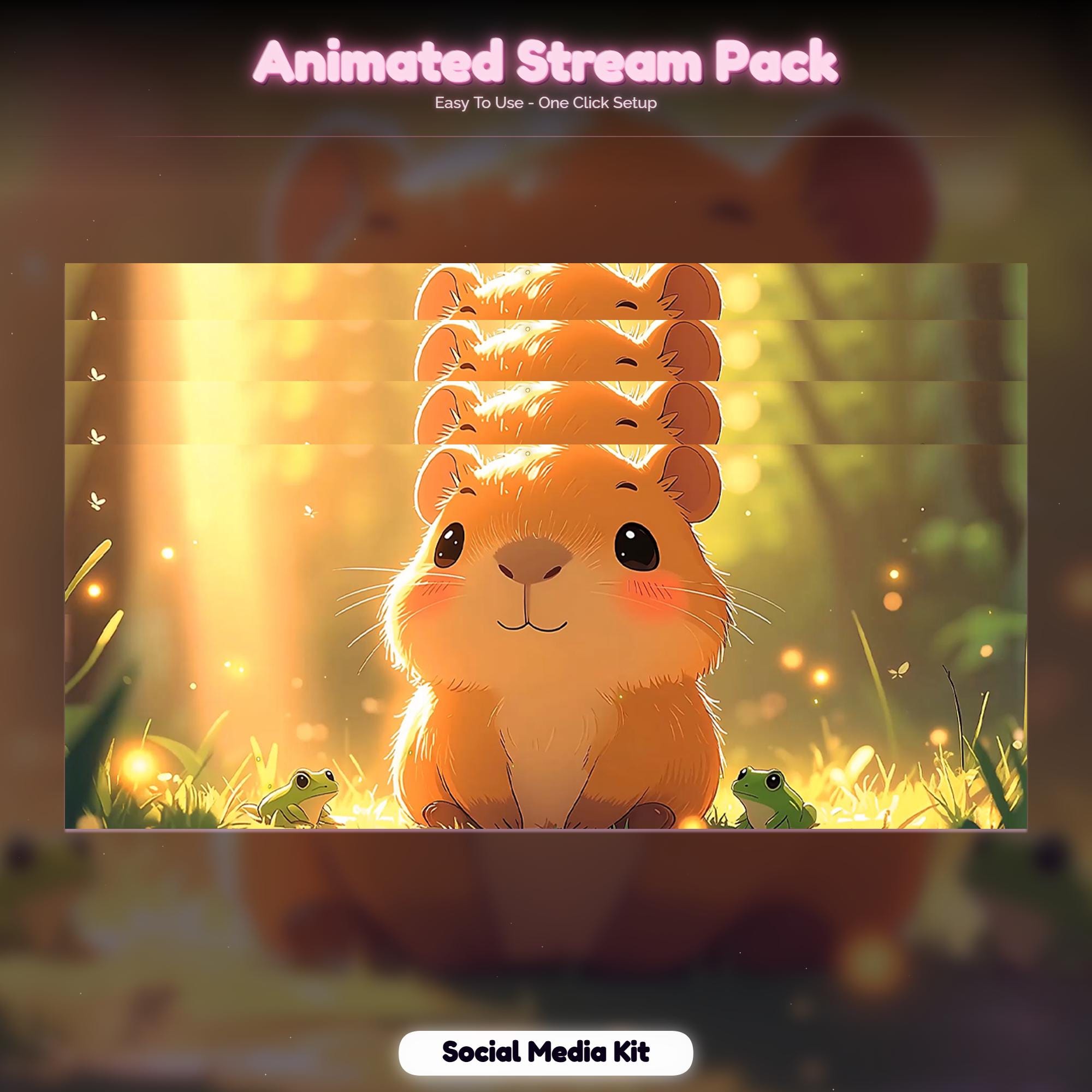 Capybara Forest Animated Stream Package : Twitch Overlay, YouTube, Kick — preview photo 10
