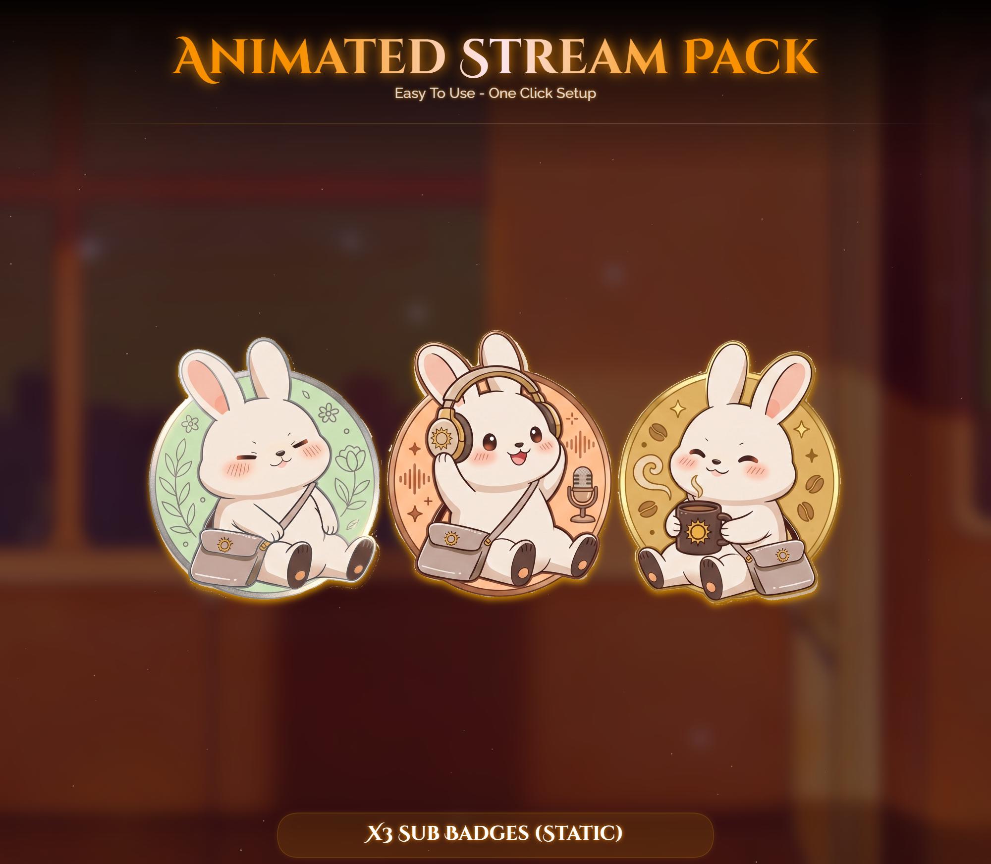 Train Sunset Rabbit Overlay Animated Stream Package: For Twitch, YouTube, Kick — preview photo 8
