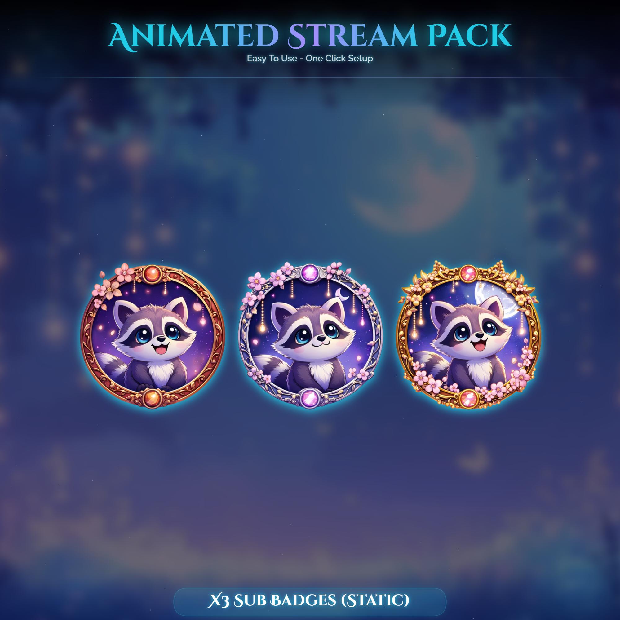 Raccoon Forest Magic Animated Stream Package — preview photo 10