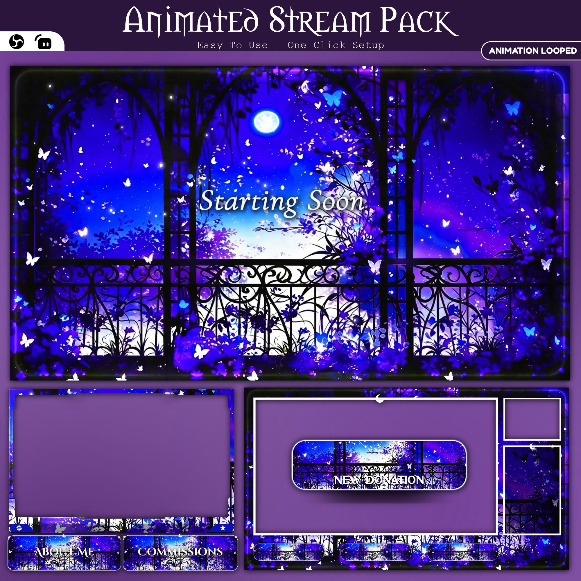 Magical Moonlight Balcony Animated Overlay