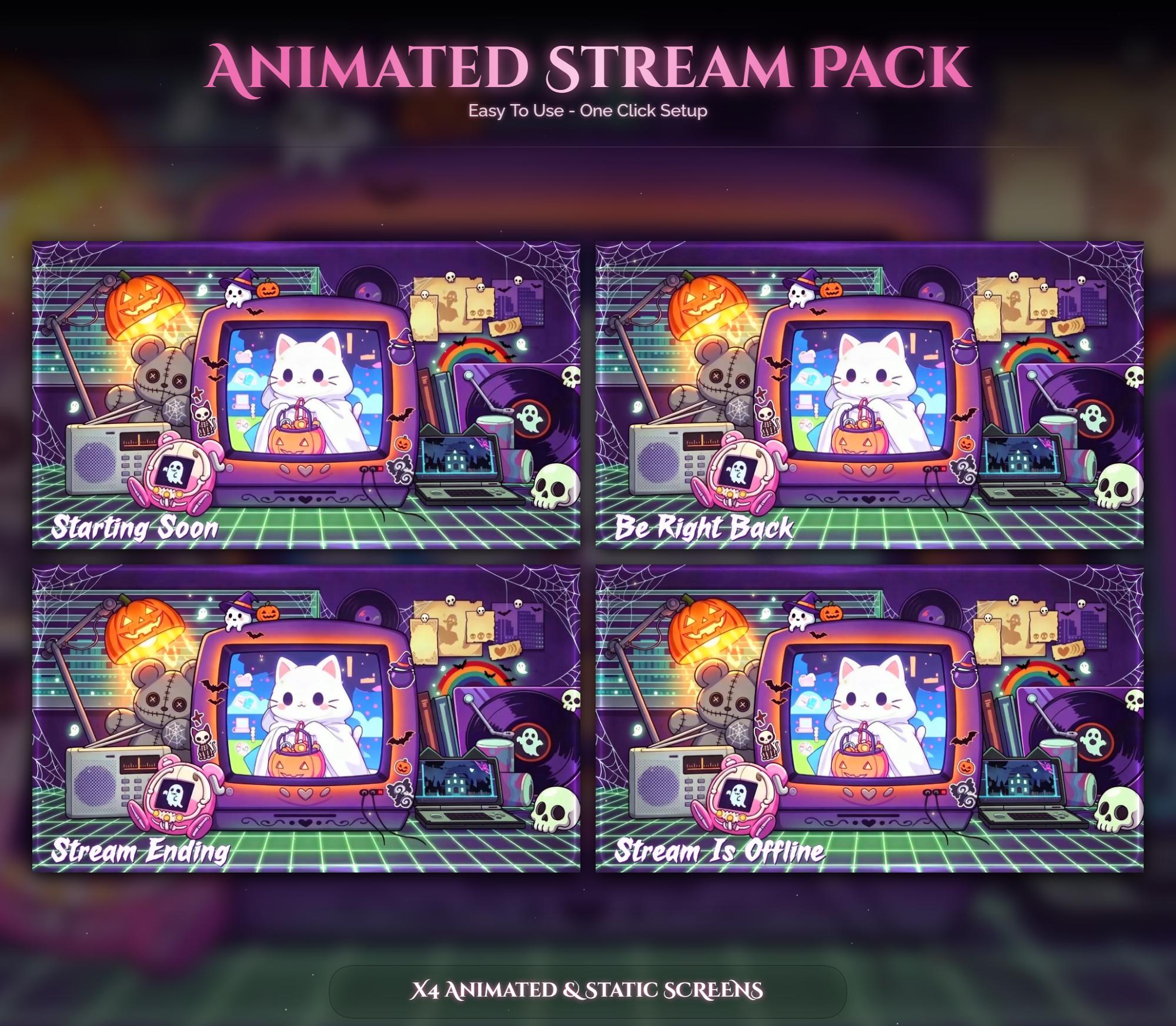 Y2K Spooky Cat Animated Overlay — preview photo 2