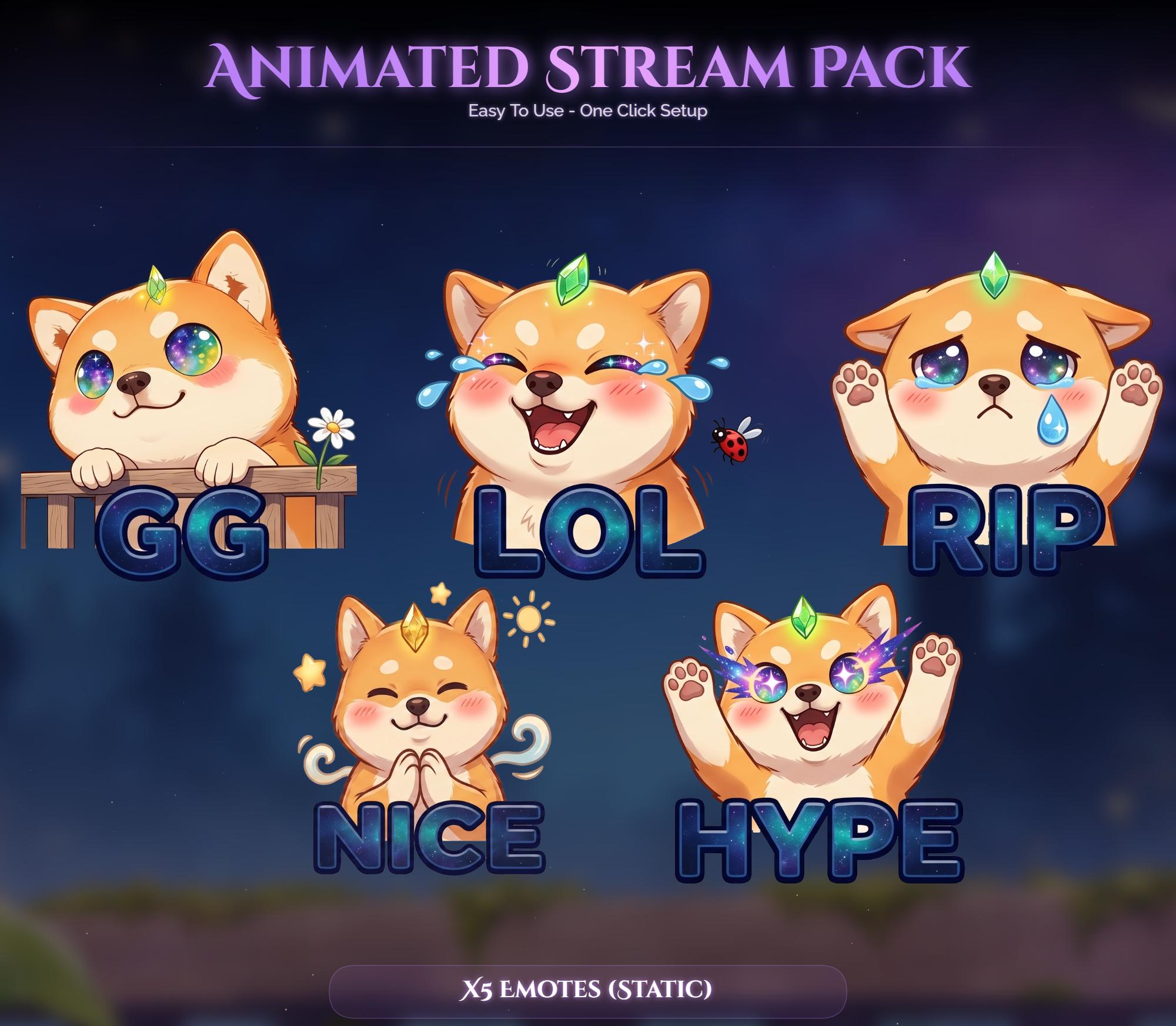 Shiba Dog Animated Stream Overlay Package — preview photo 5