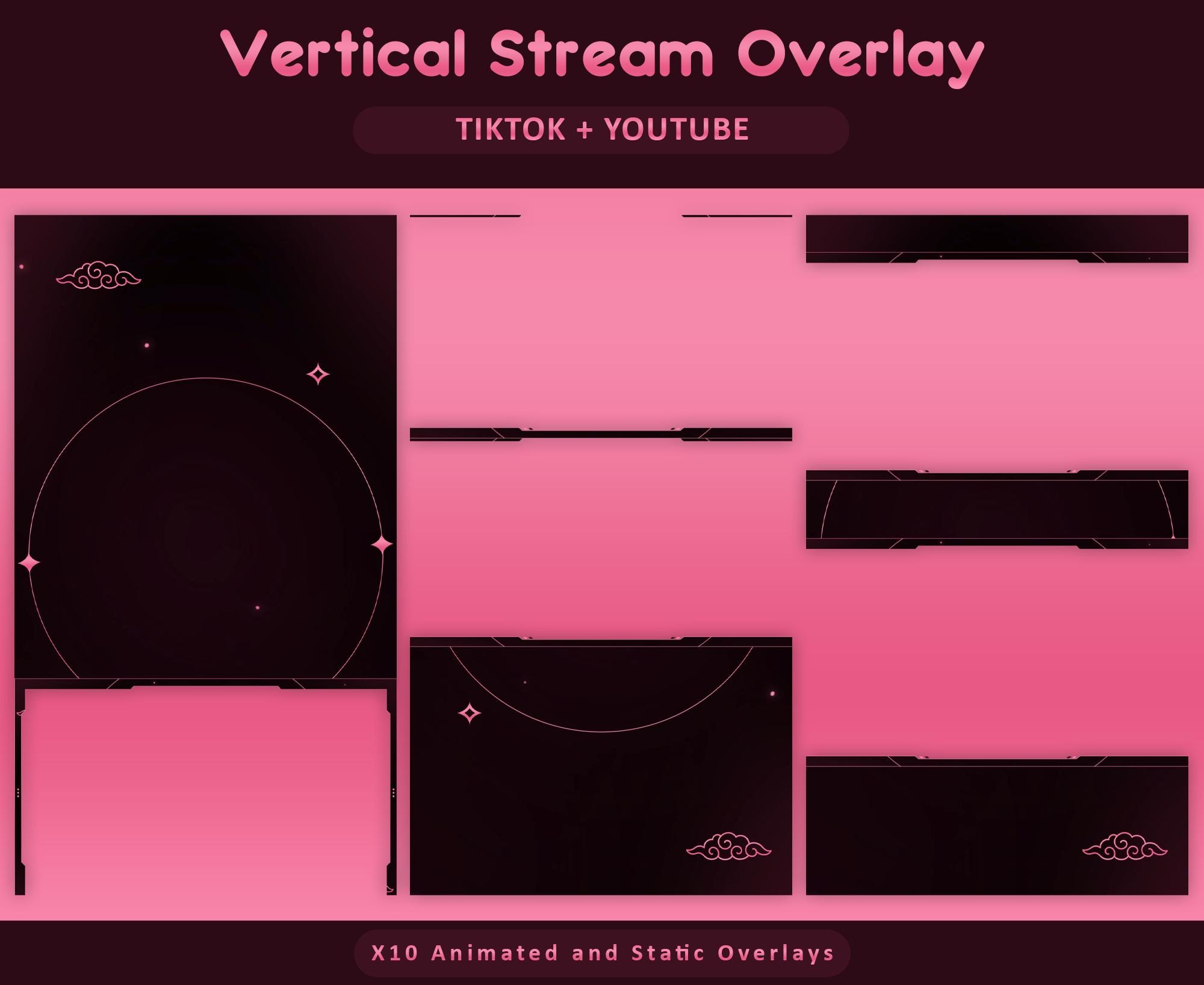 Star Bloom Animated TikTok Stream Overlay Package, TikTok Overlays (Digital Download) — preview photo 5