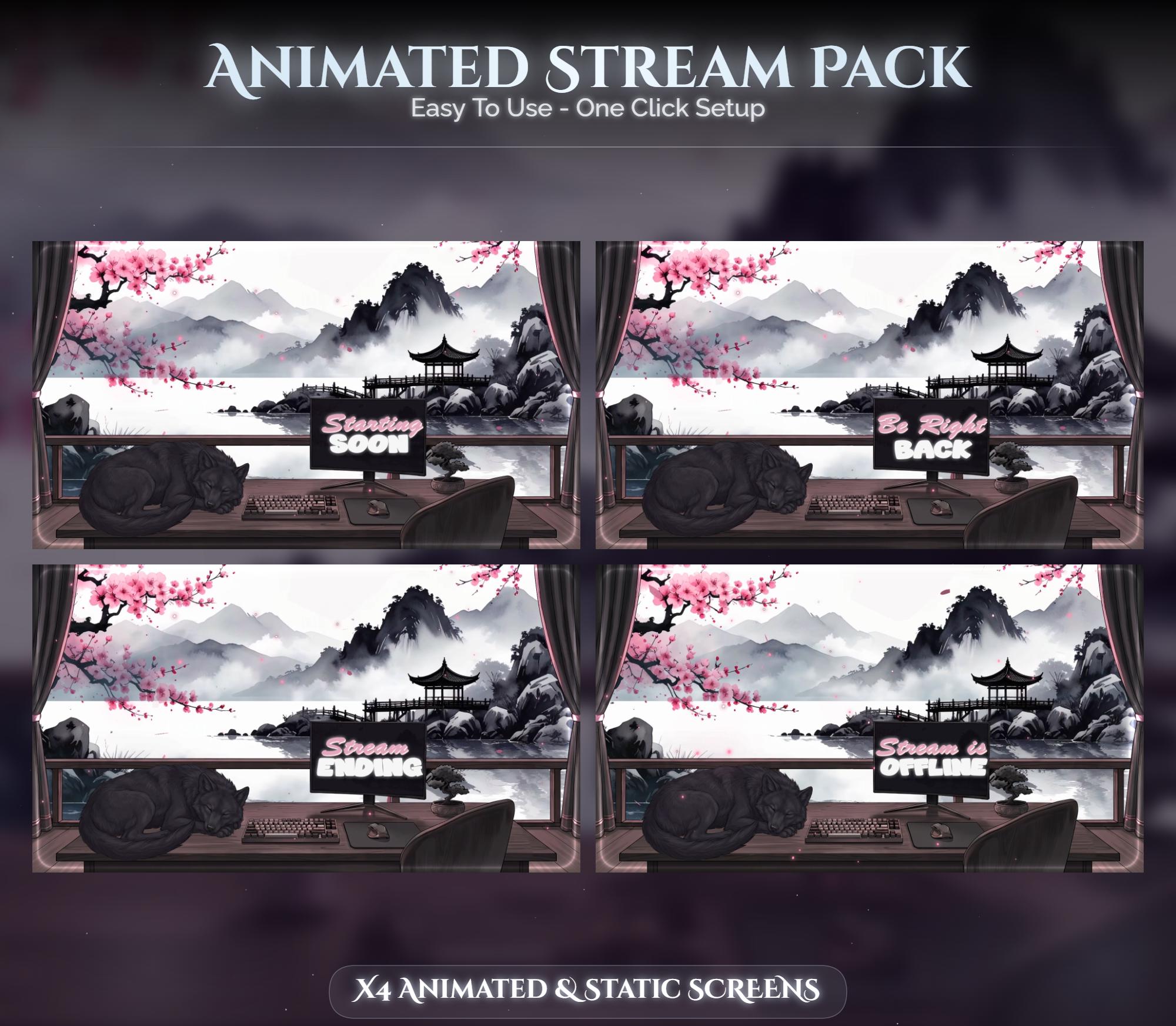 Wolf Overlay Animated Stream Package: Twitch, YouTube, Kick — preview photo 2