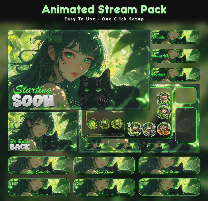 Custom Animated Twitch Stream Overlay Full Pack Bundle — preview photo 7