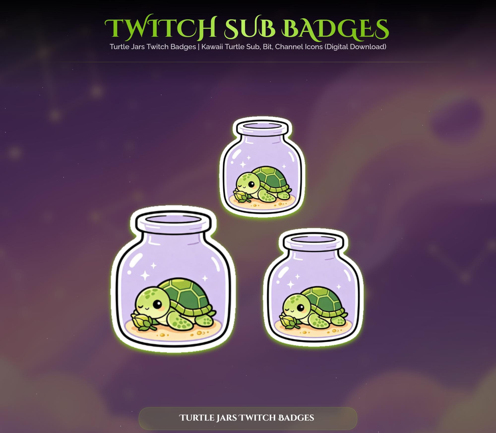 Sakura Turtle Jars Twitch Badges — preview photo 3