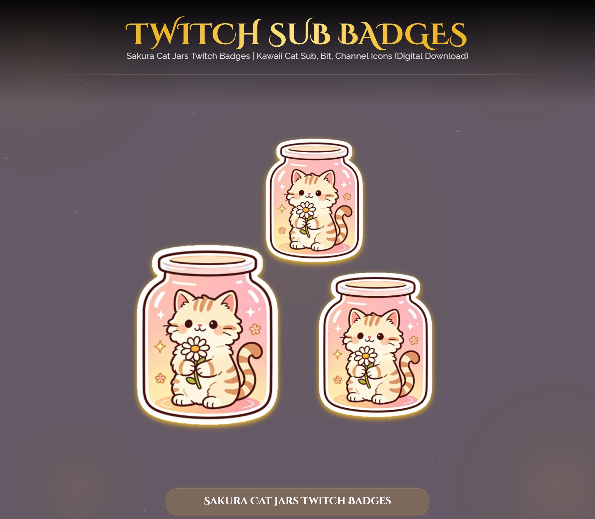 Sakura Cat Jars Twitch Badges — preview photo 6