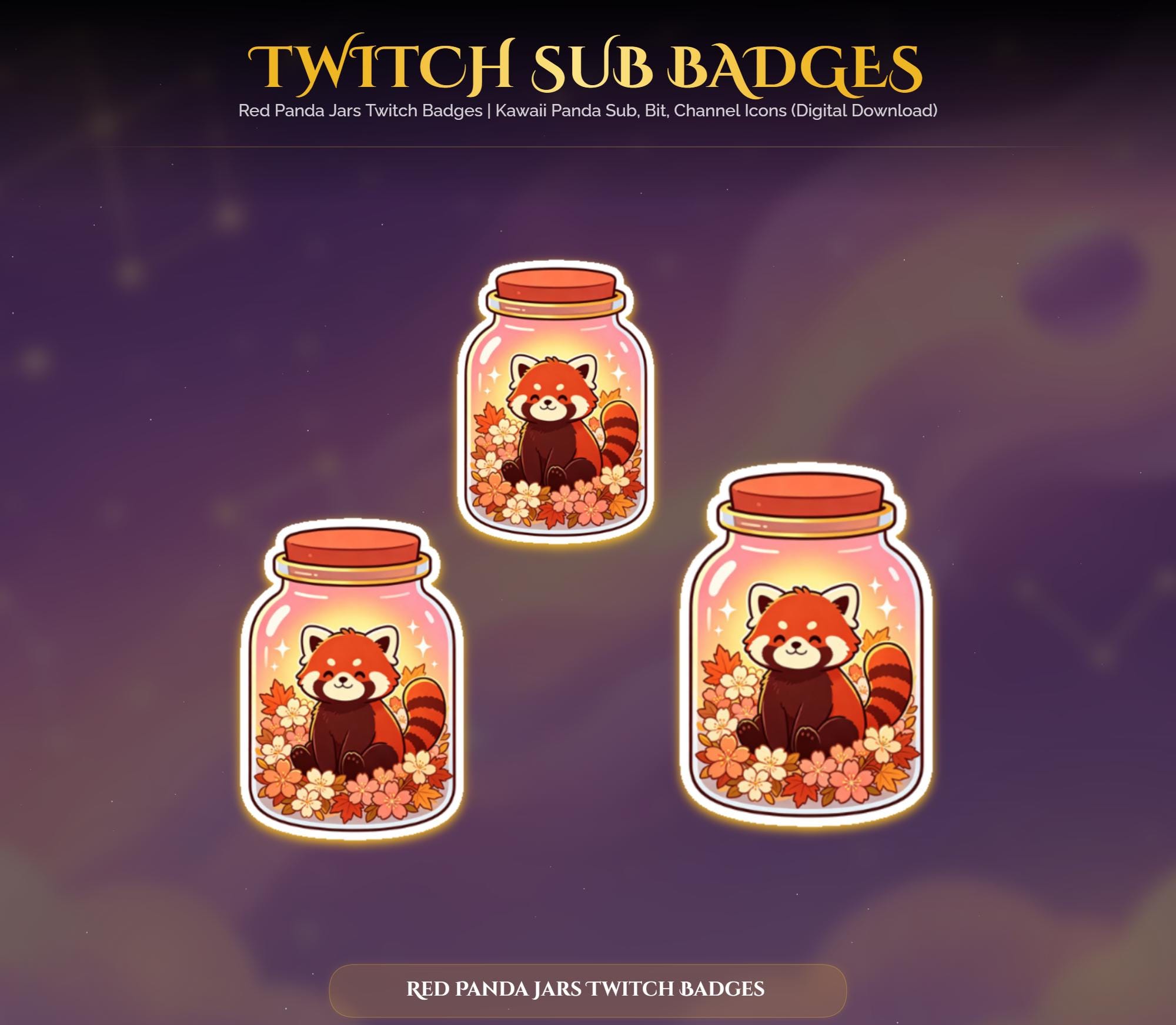 Red Panda Jars Twitch Badges — preview photo 7