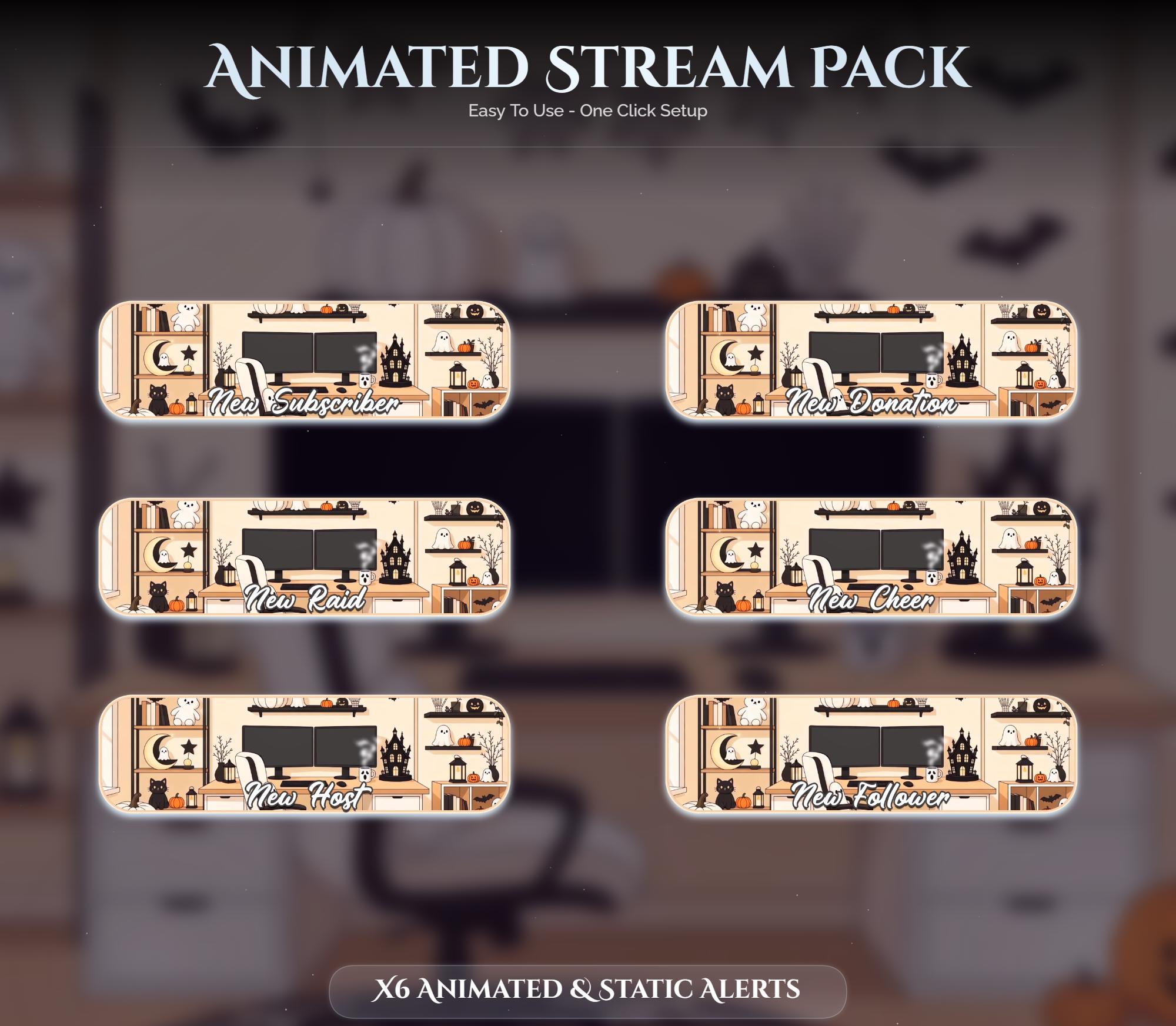 Animated Halloween Twitch Overlay Pack — preview photo 6