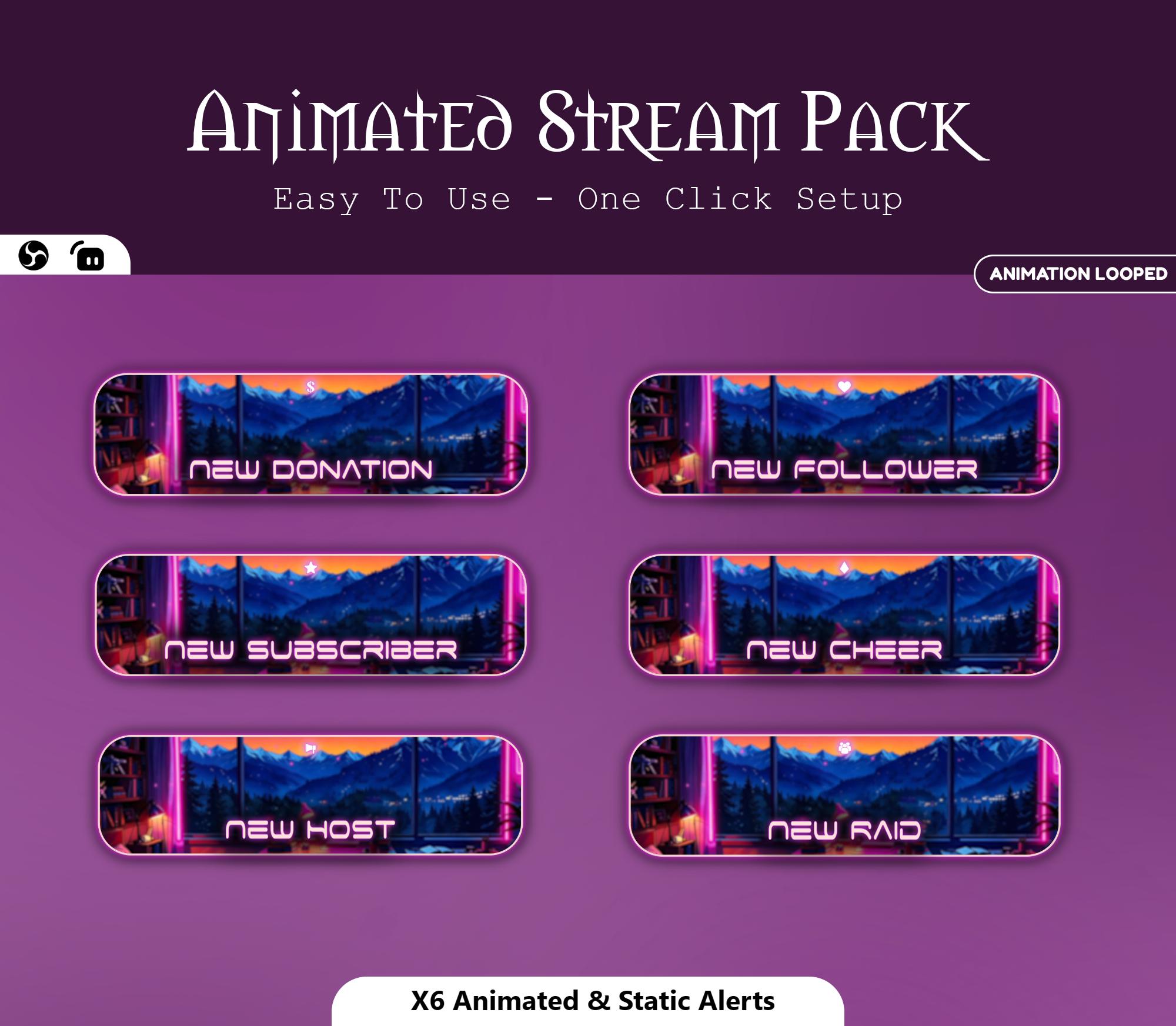 Animated Neon Bedroom Stream Package — preview photo 5