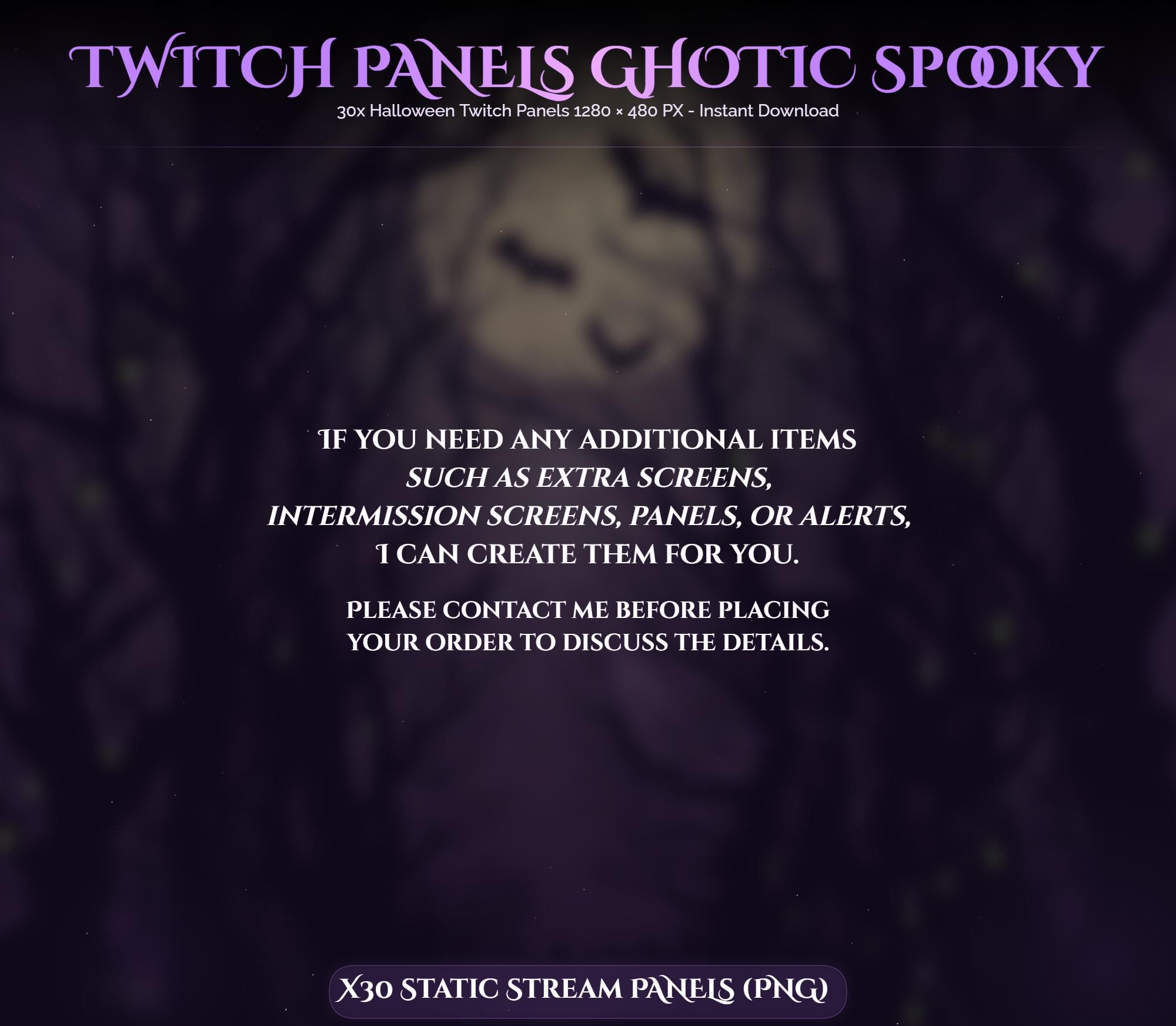 30x Spooky Gothic Purple Twitch Panels — preview photo 5