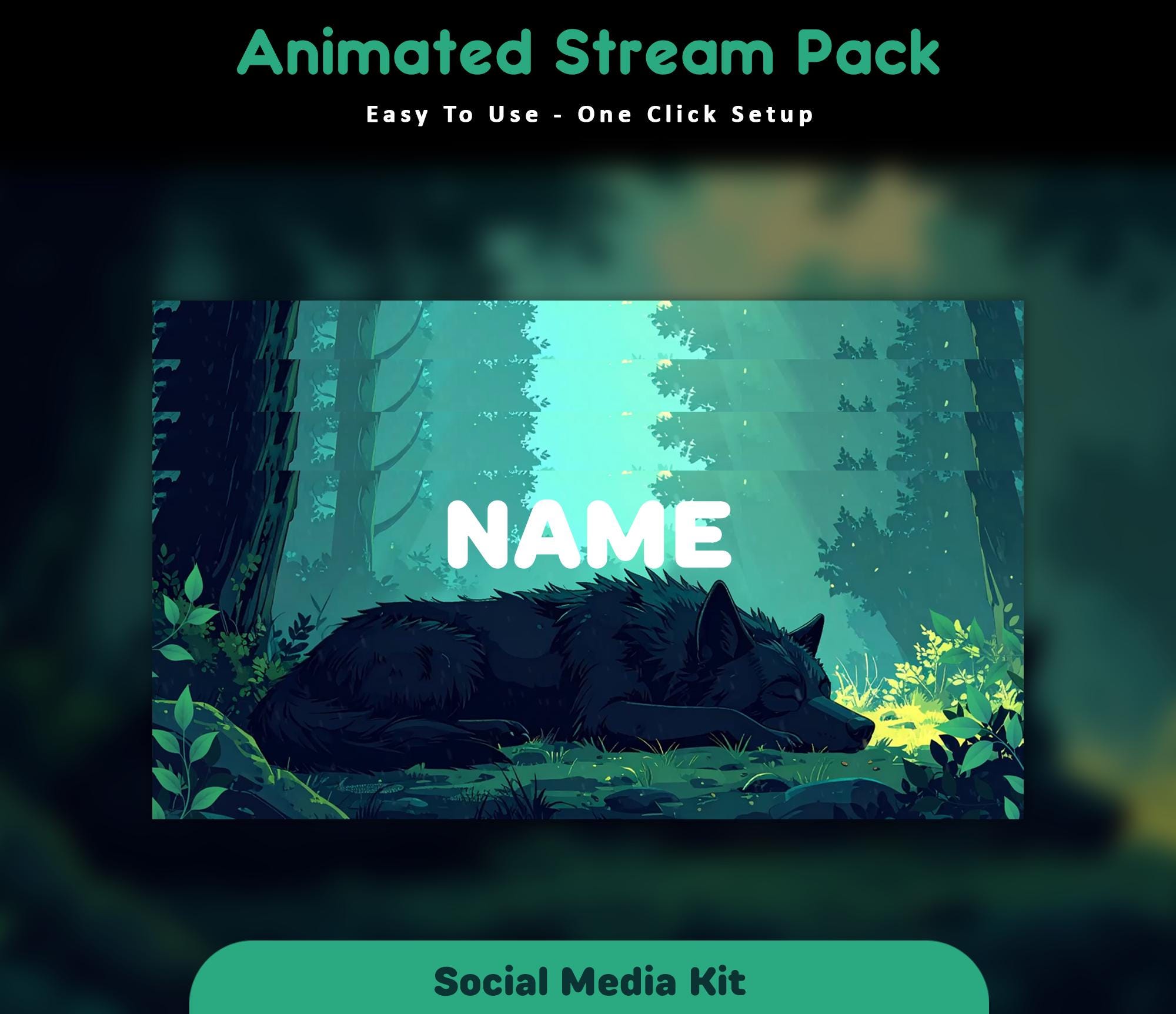 Forest Wolf Animated Stream Package: For Twitch Overlay, YouTube, Kick — preview photo 9