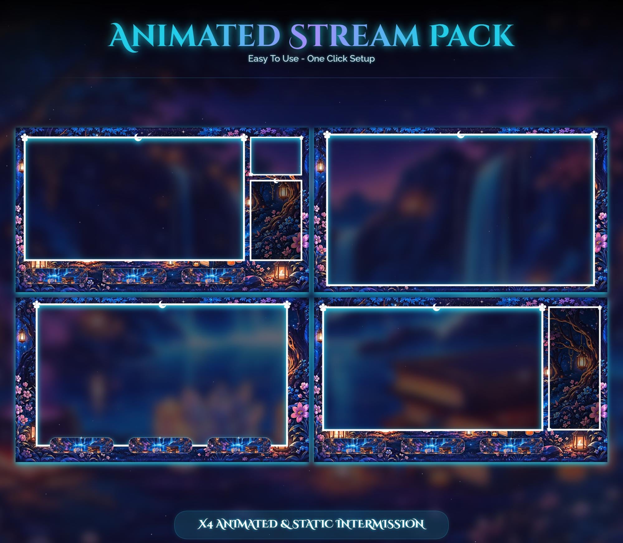 Animated Stream Pack: Spooky Raven Otter Forest Magic Overlays (Digital Download) — preview photo 3