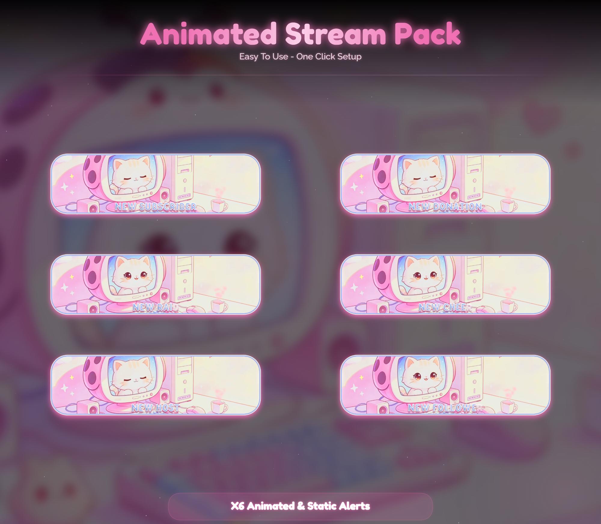 Animated Kawaii Cat Stream Pack — preview photo 7
