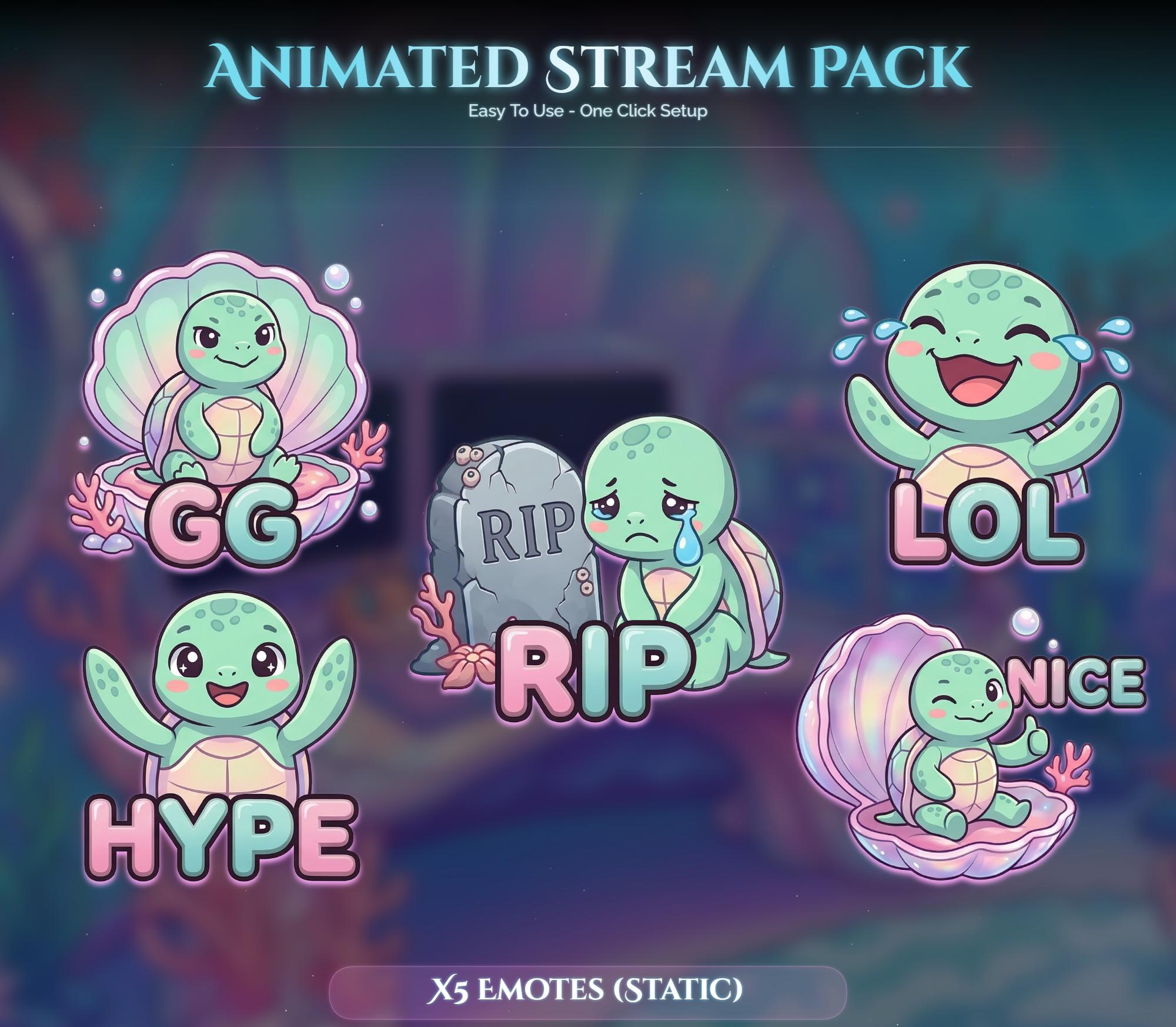 Turtle Under Sea Room Animated Stream Package — preview photo 5