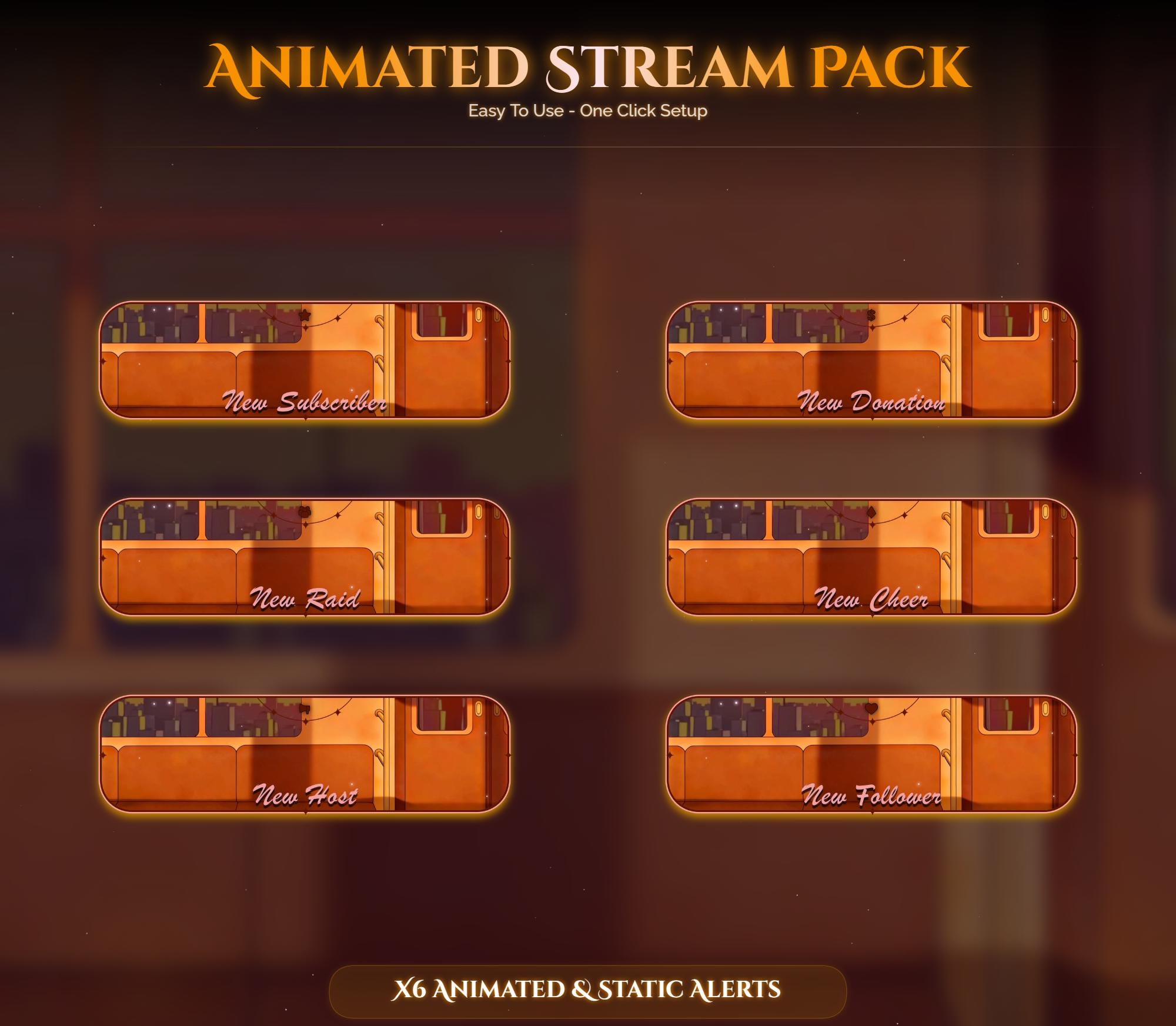 Train Sunset Otter Overlay Animated Stream Package: For Twitch, YouTube, Kick — preview photo 8