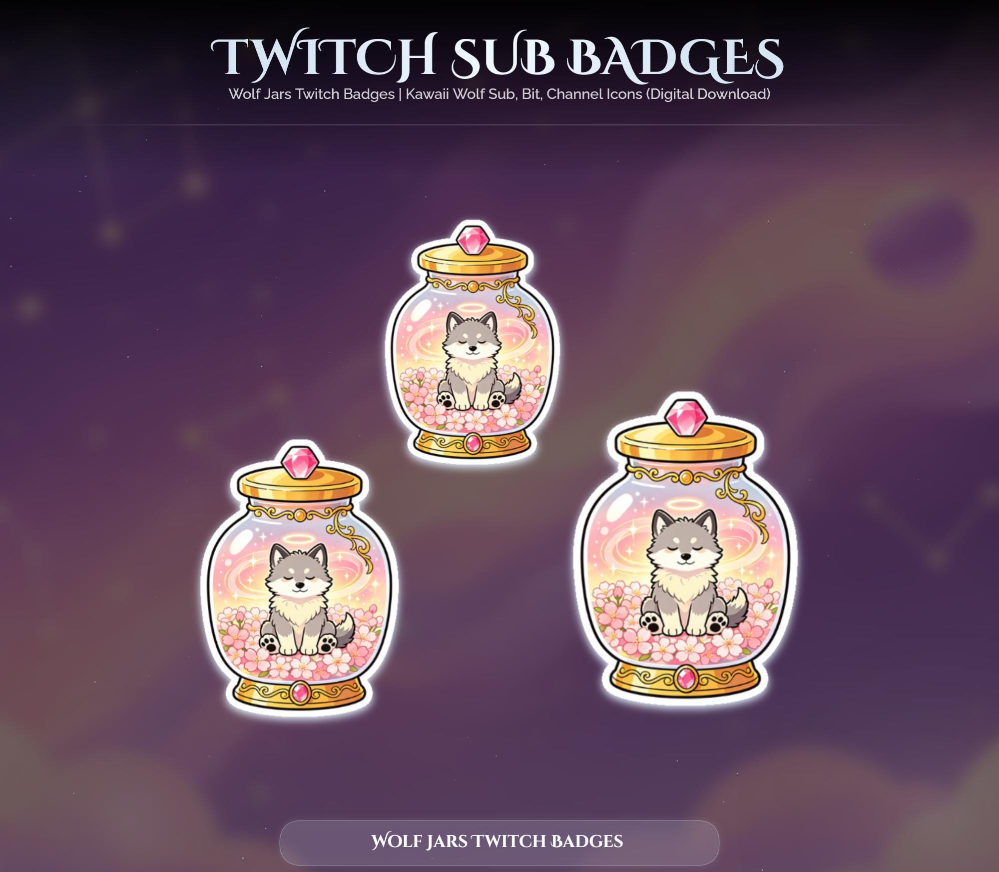 6 Wolf Jars Twitch Badges — preview photo 9