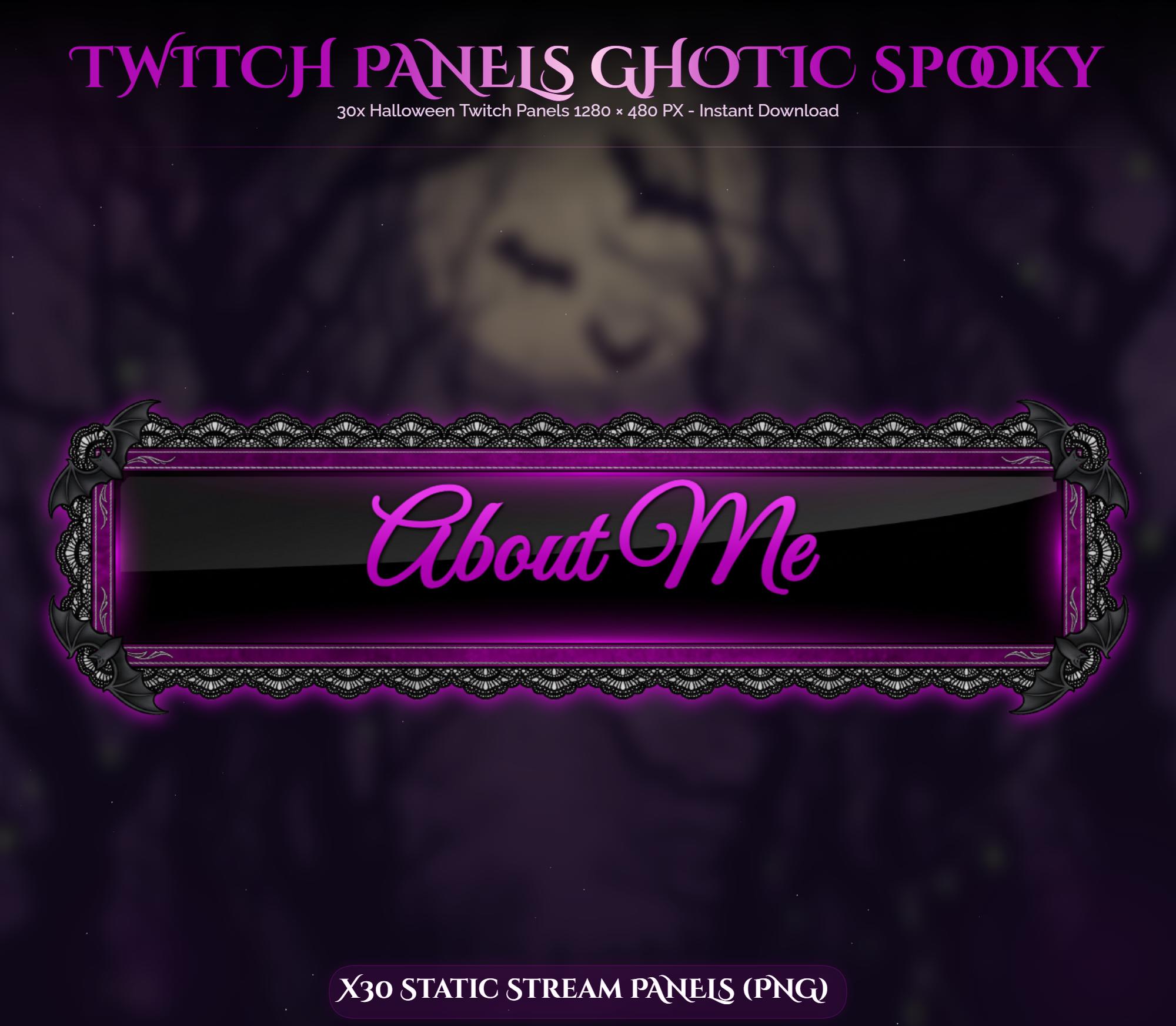 30x Spooky Gothic Pink Twitch Panels — preview photo 2