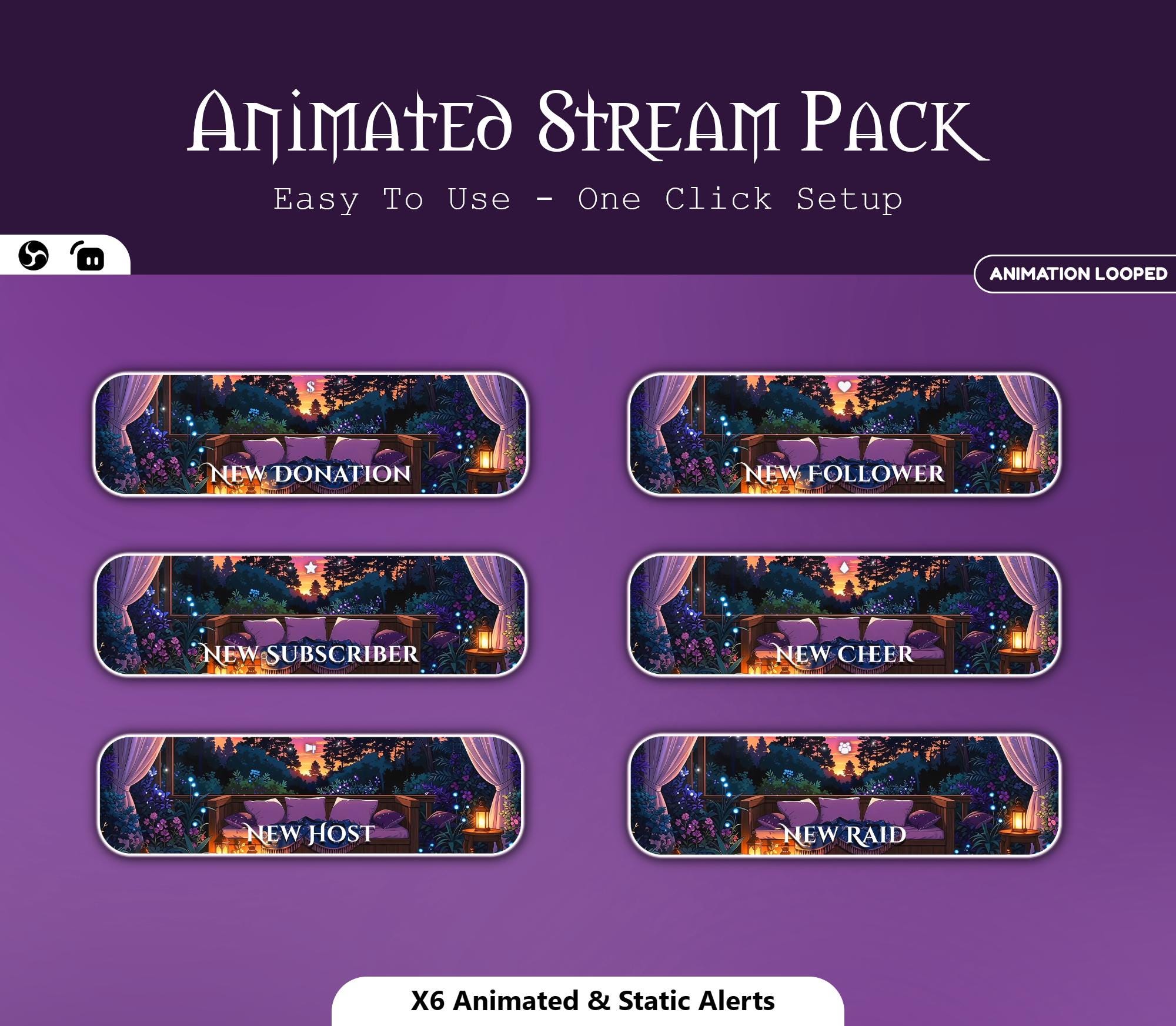 Cozy Midnight Garden Animated Overlay — preview photo 6